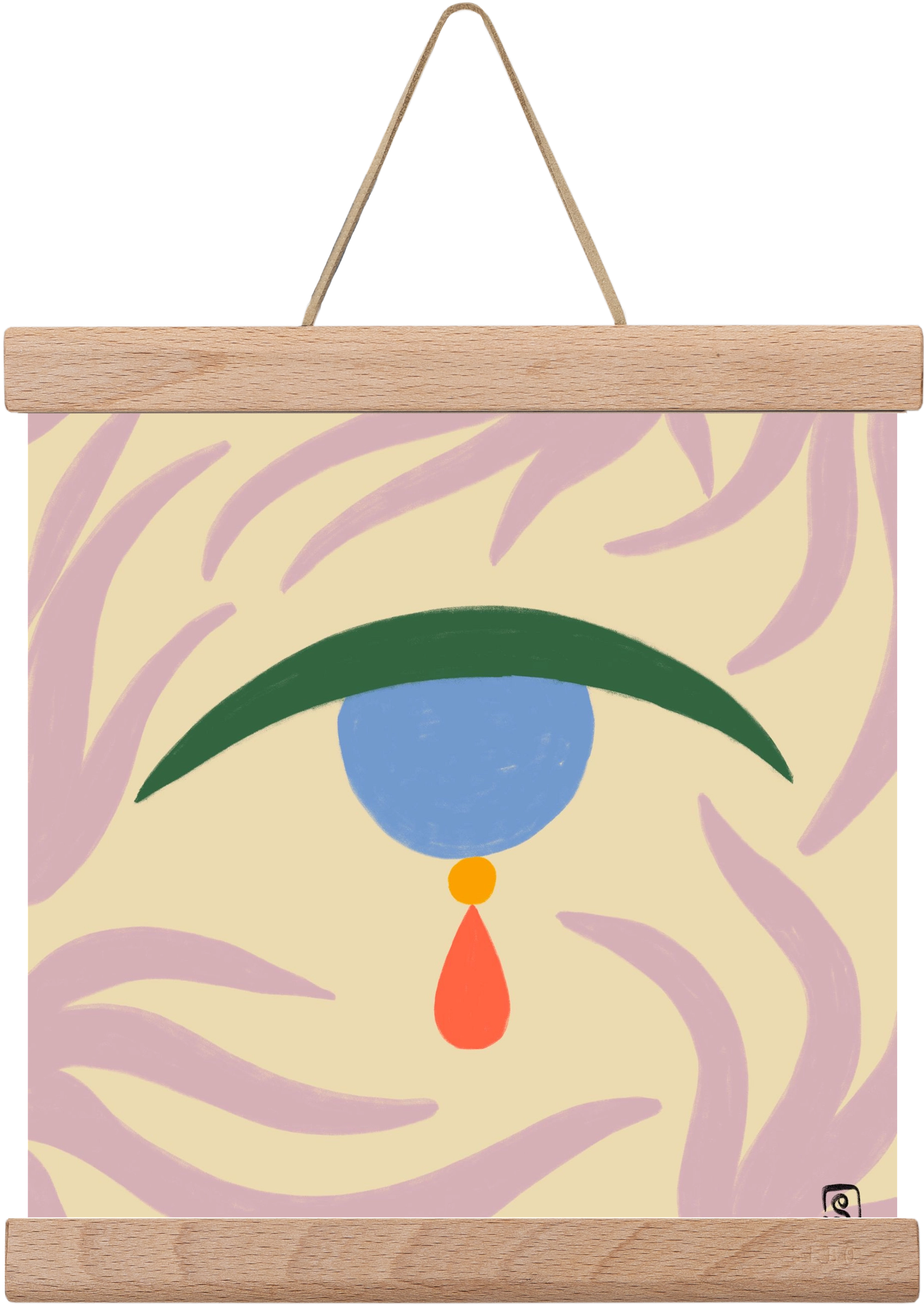 TEARDROP, 20x20 cm (20x20 cm), Tölgy akasztó