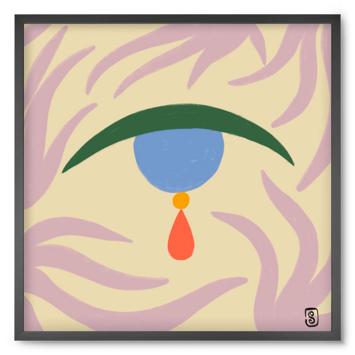 TEARDROP, 50x50 cm (50x50 cm), Fekete keret
