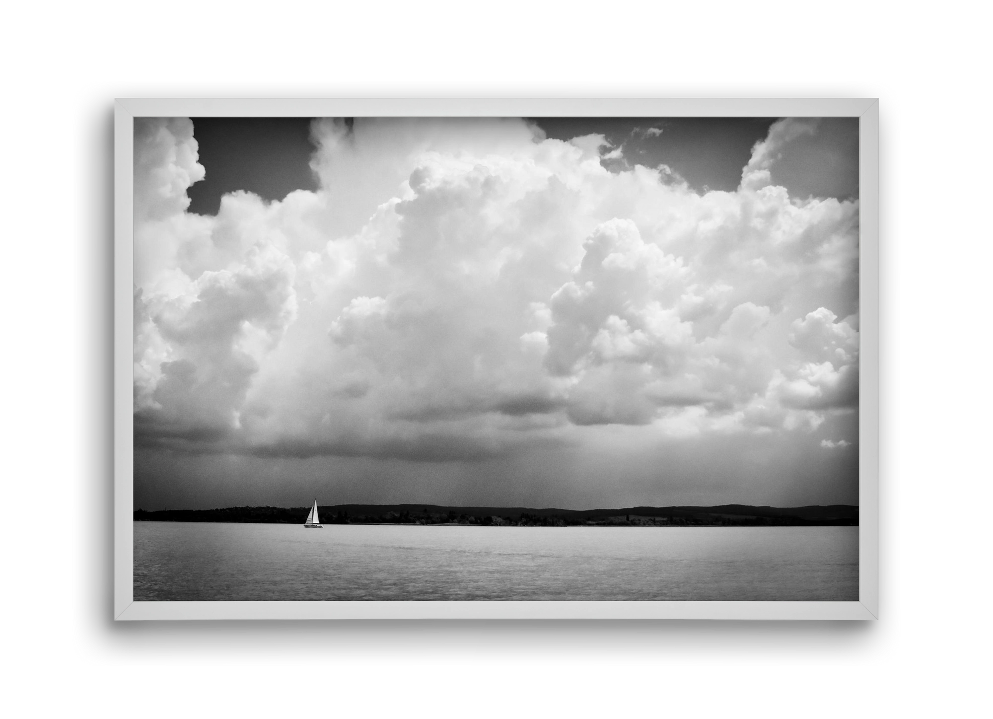 Lake Storm, 45x30 cm (45x30 cm), Fehér keret