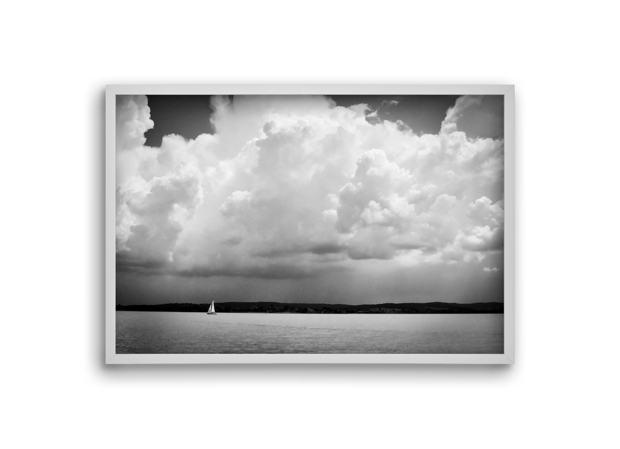 Lake Storm, 30x20 cm (30x20 cm), Fehér keret