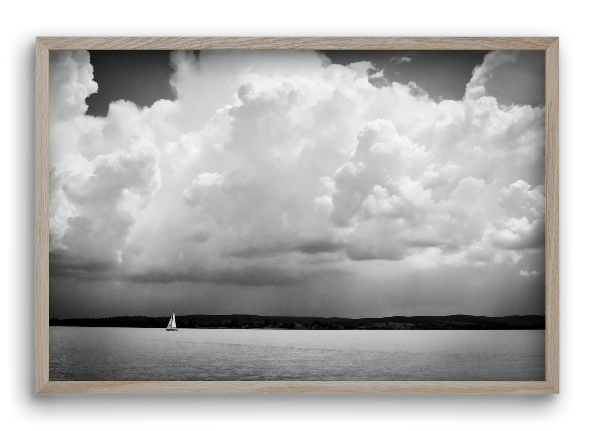 Lake Storm, 60x40 cm (60x40 cm), Tölgy keret