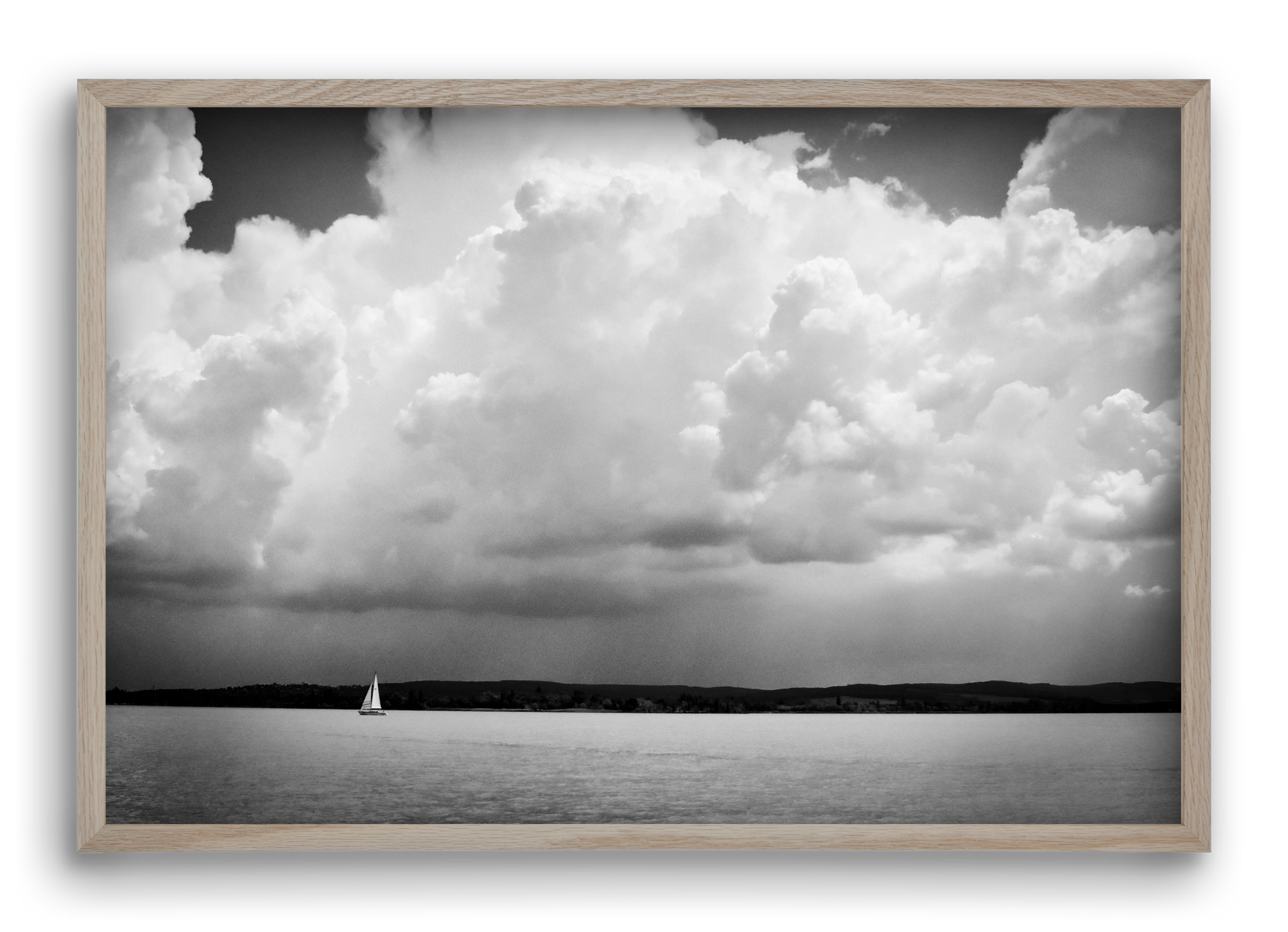 Lake Storm, 60x40 cm (60x40 cm), Tölgy keret