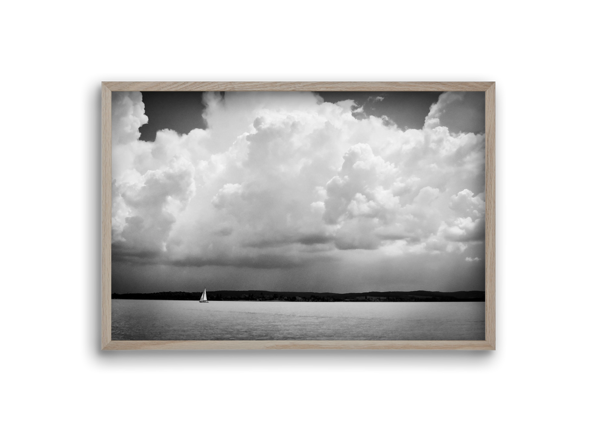 Lake Storm, 30x20 cm (30x20 cm), Tölgy keret