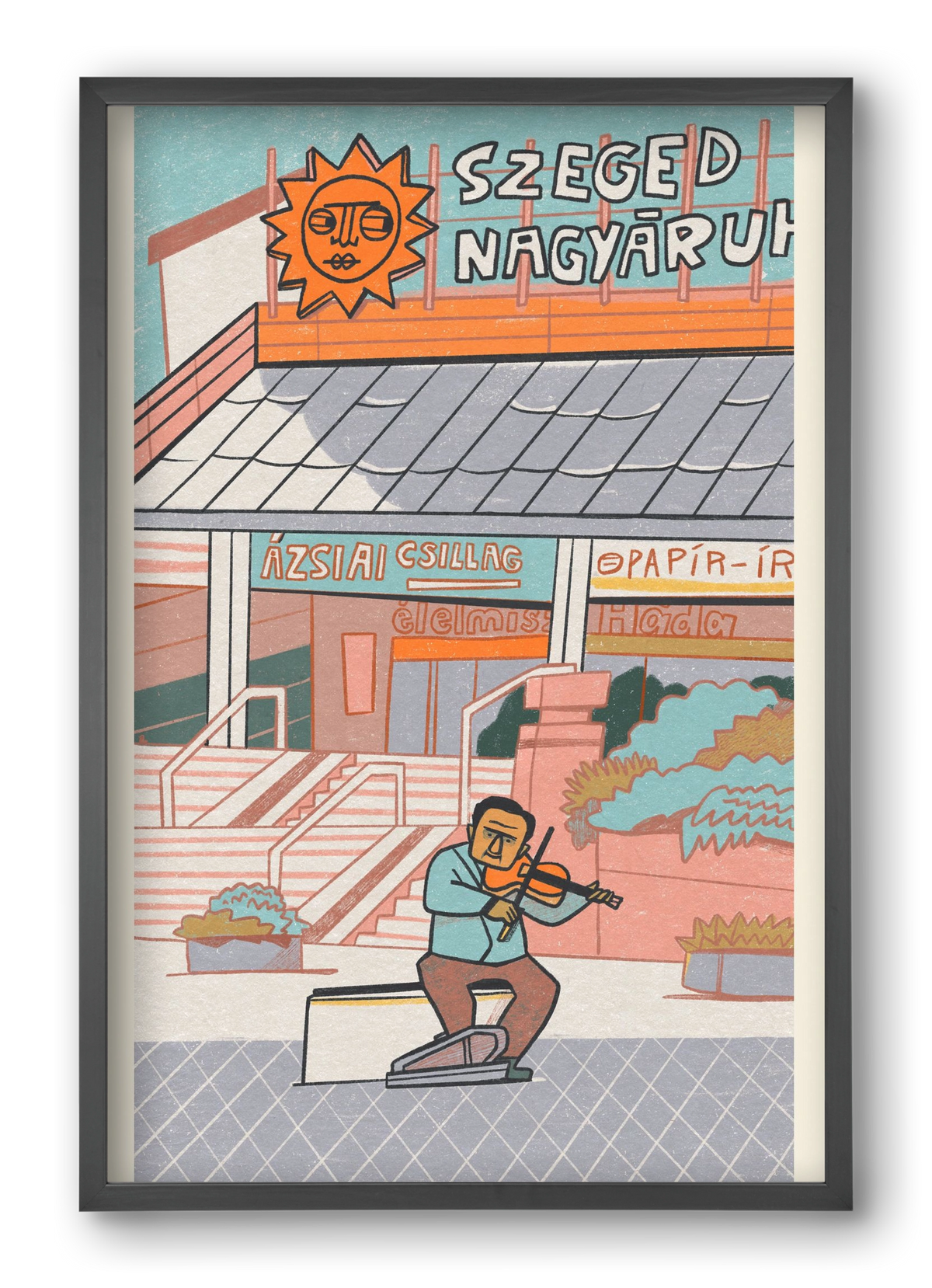 Szeged, 40x60 cm (40x60 cm), Fekete keret