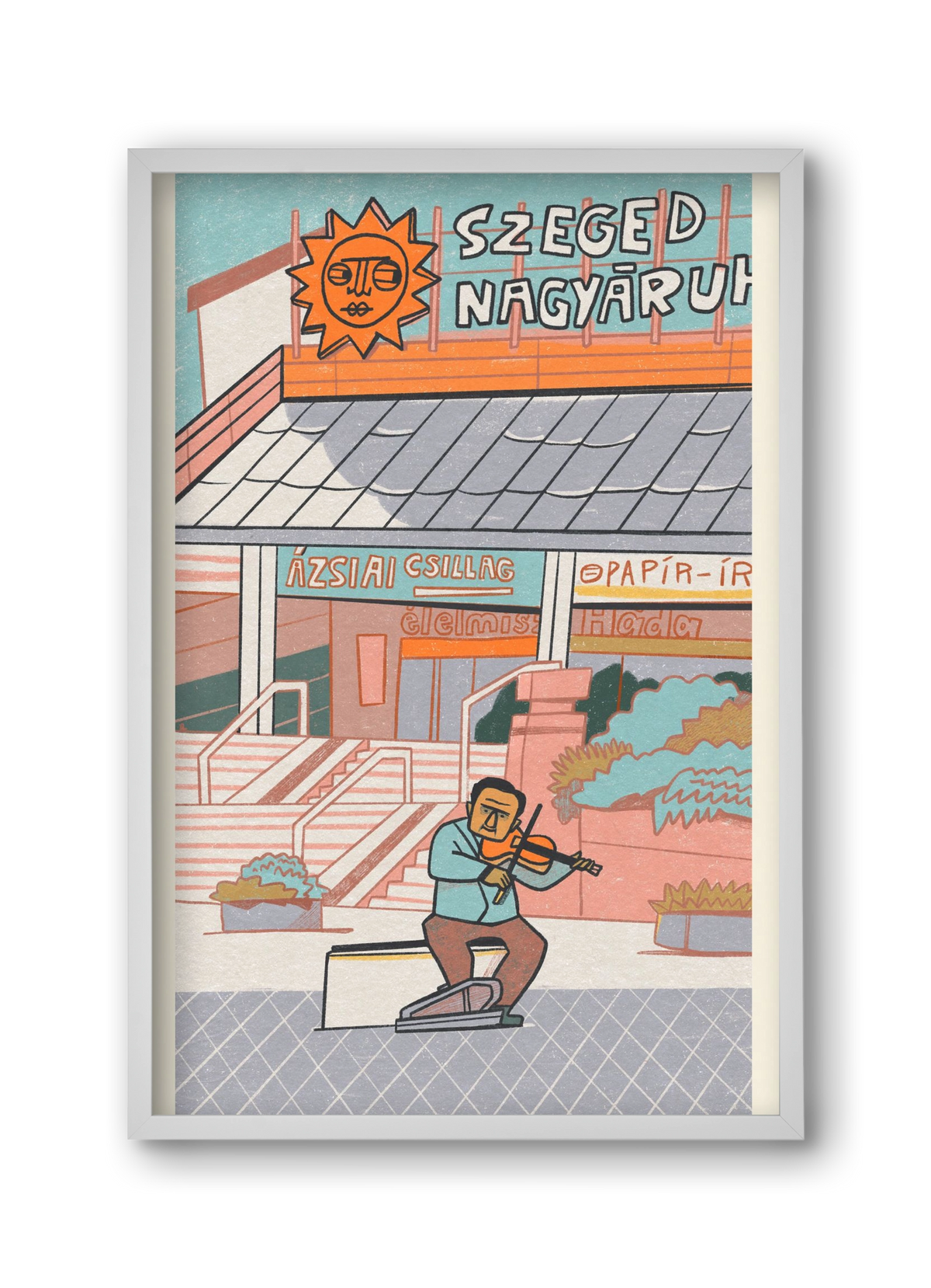 Szeged, 30x45 cm (30x45 cm), Fehér keret