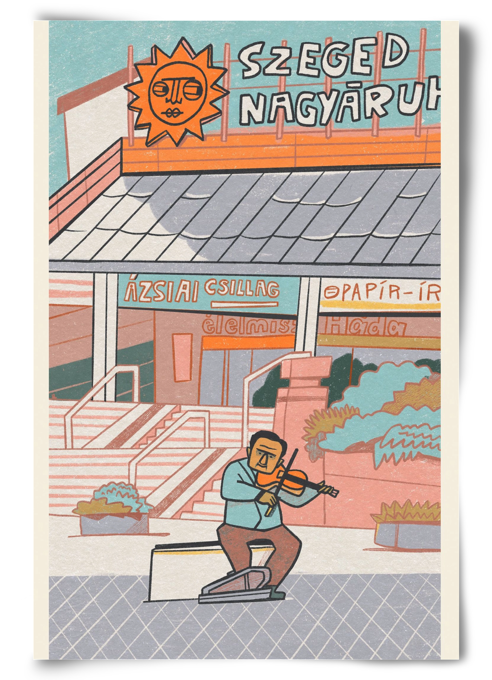 Szeged, 60x90 cm, Keret nélkül