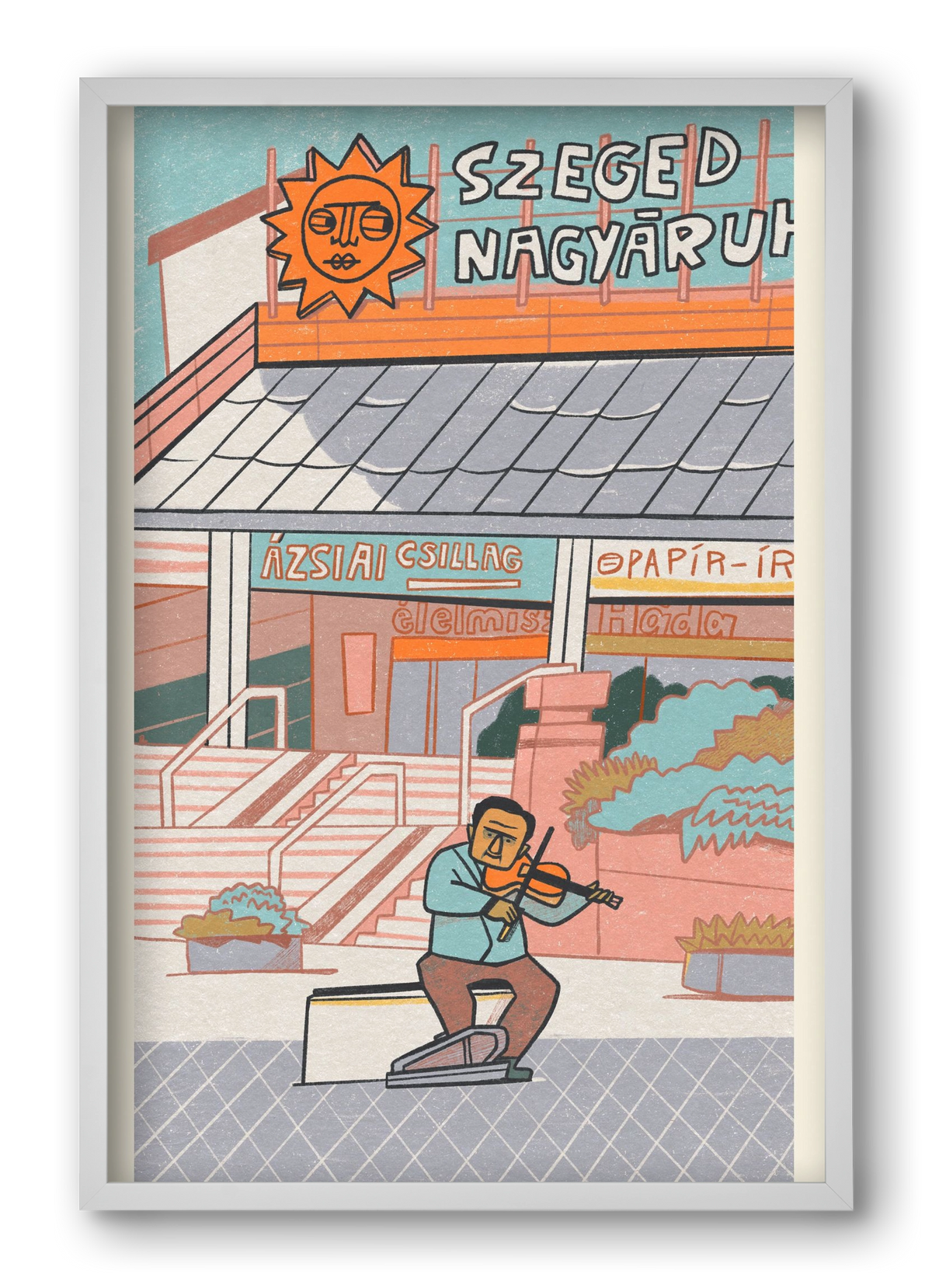 Szeged, 40x60 cm (40x60 cm), Fehér keret
