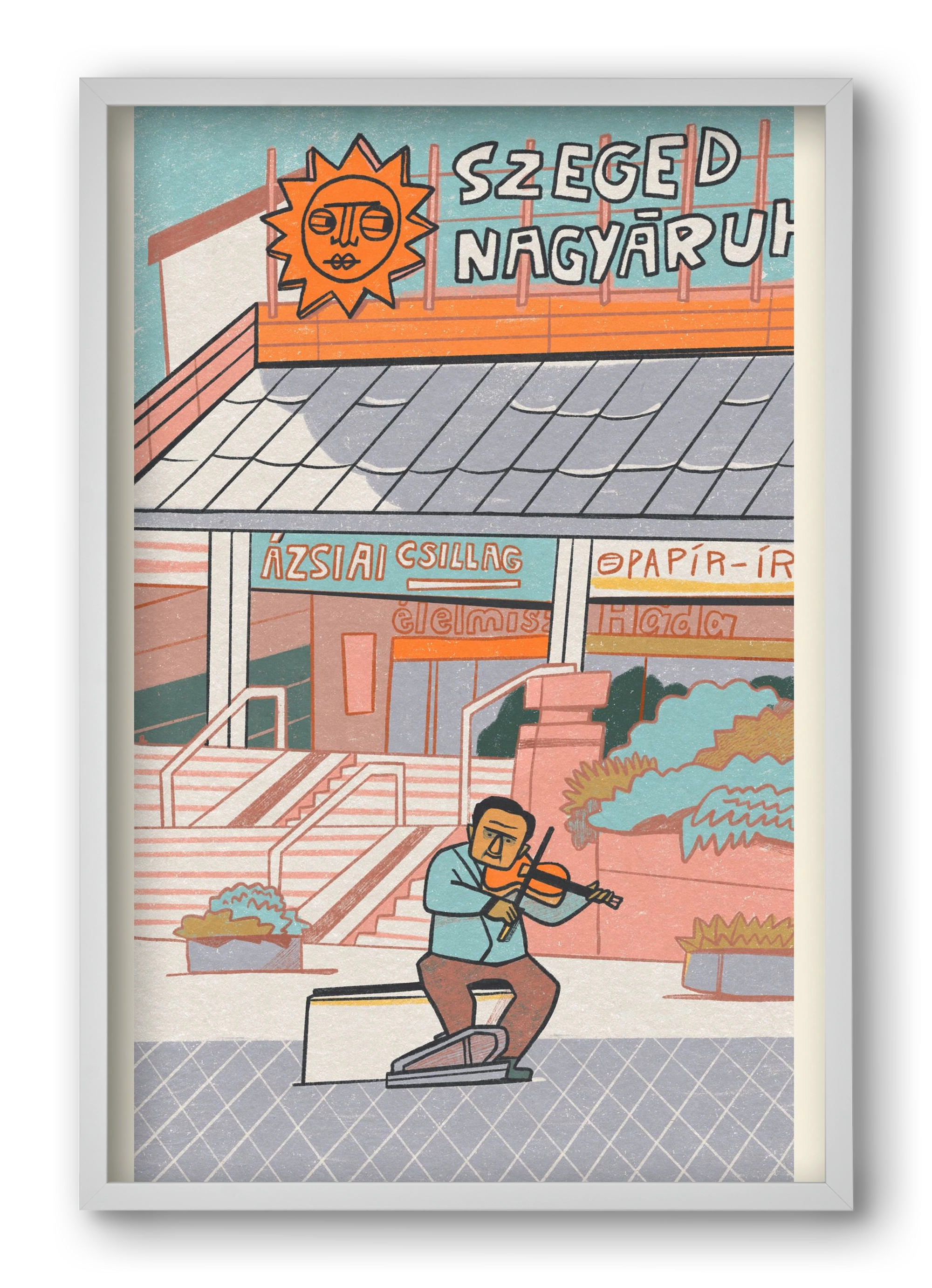 Szeged, 40x60 cm (40x60 cm), Fehér keret