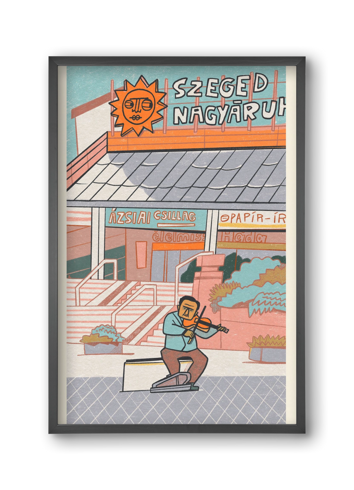 Szeged, 30x45 cm (30x45 cm), Fekete keret