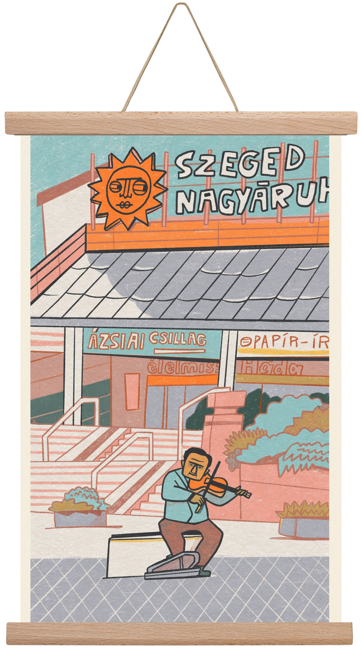 Szeged, 30x45 cm (30x45 cm), Tölgy akasztó