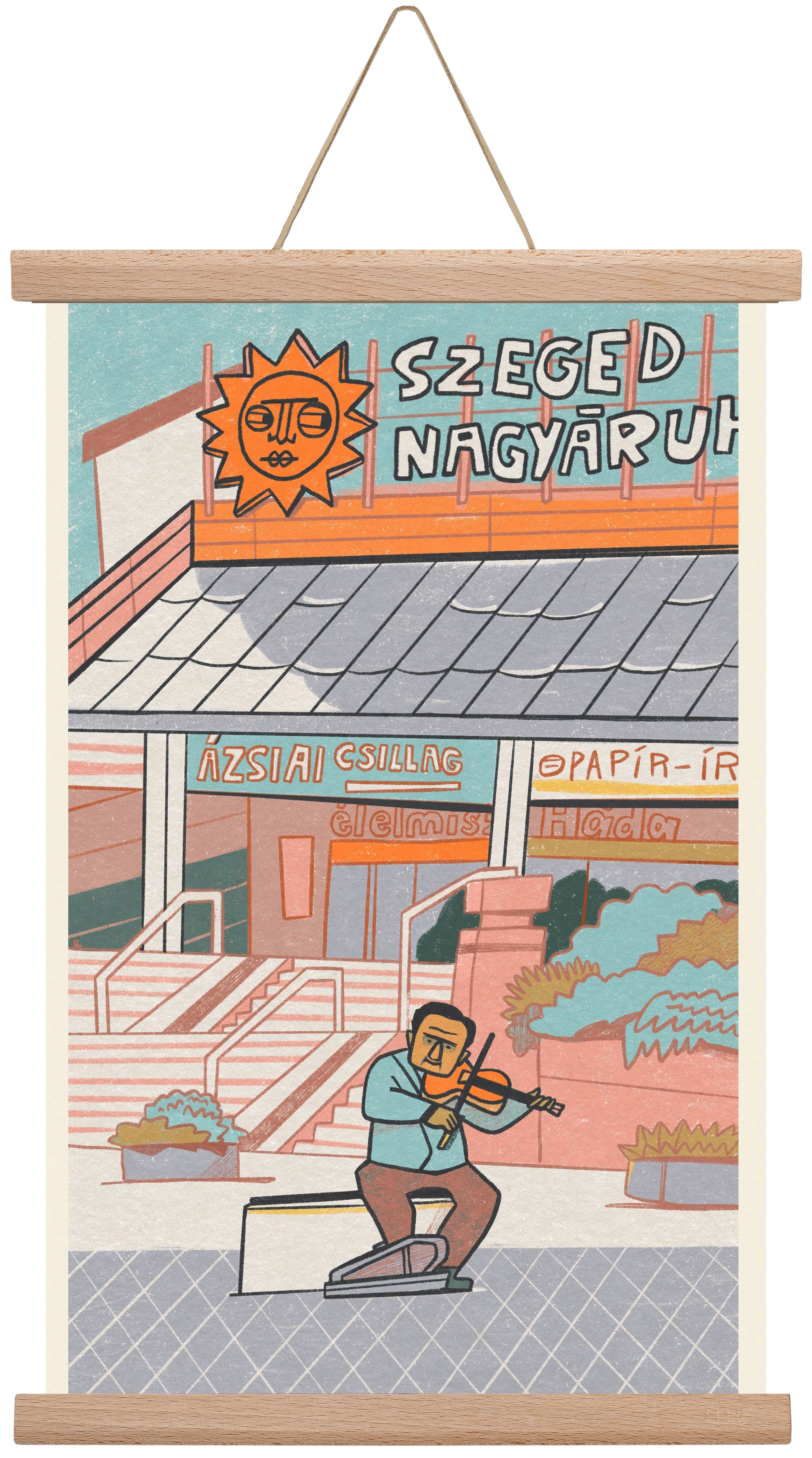 Szeged, 30x45 cm (30x45 cm), Tölgy akasztó