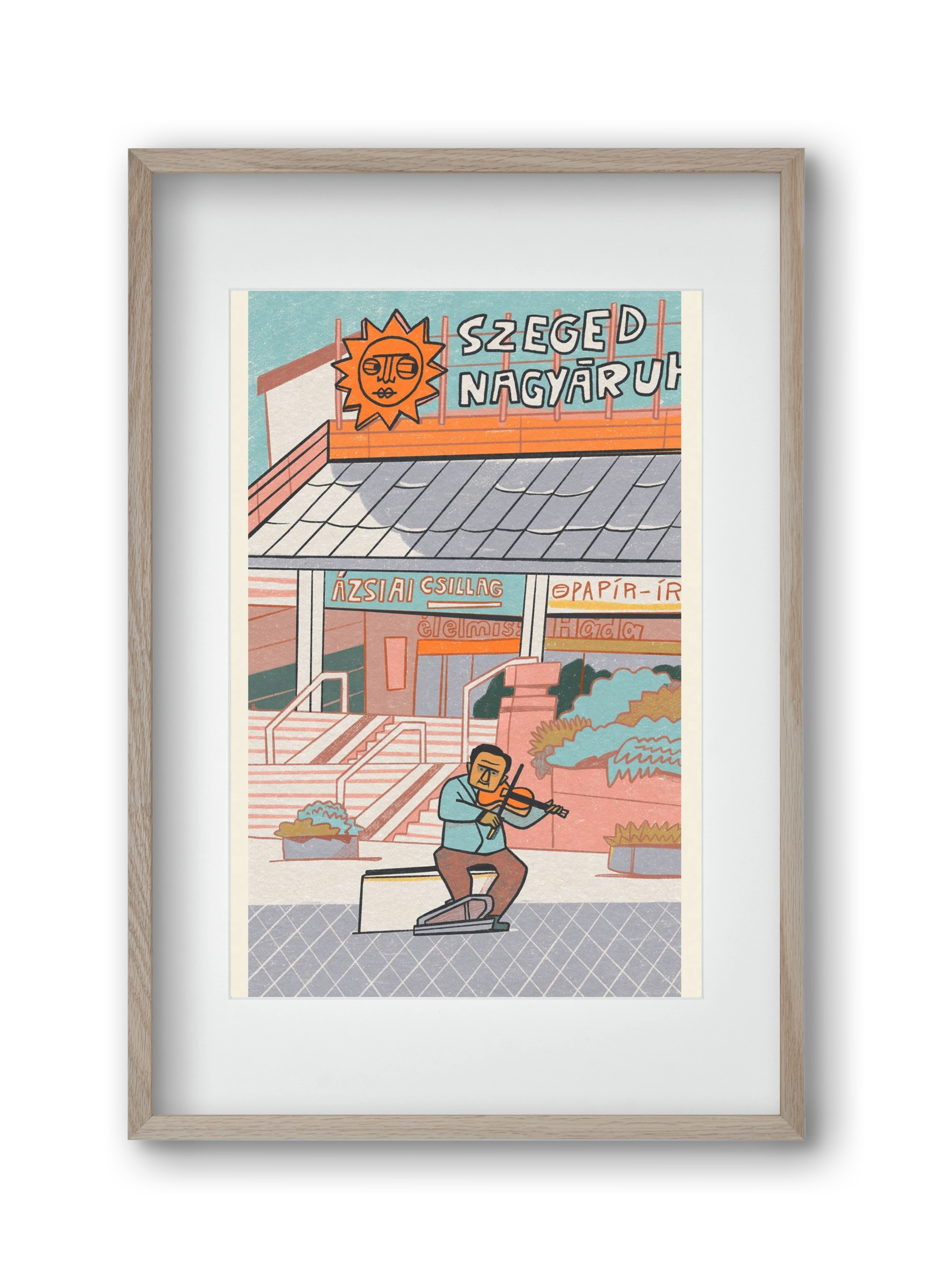 Szeged, 30x45 cm (20x30 cm), Tölgy keret, paszpartuval