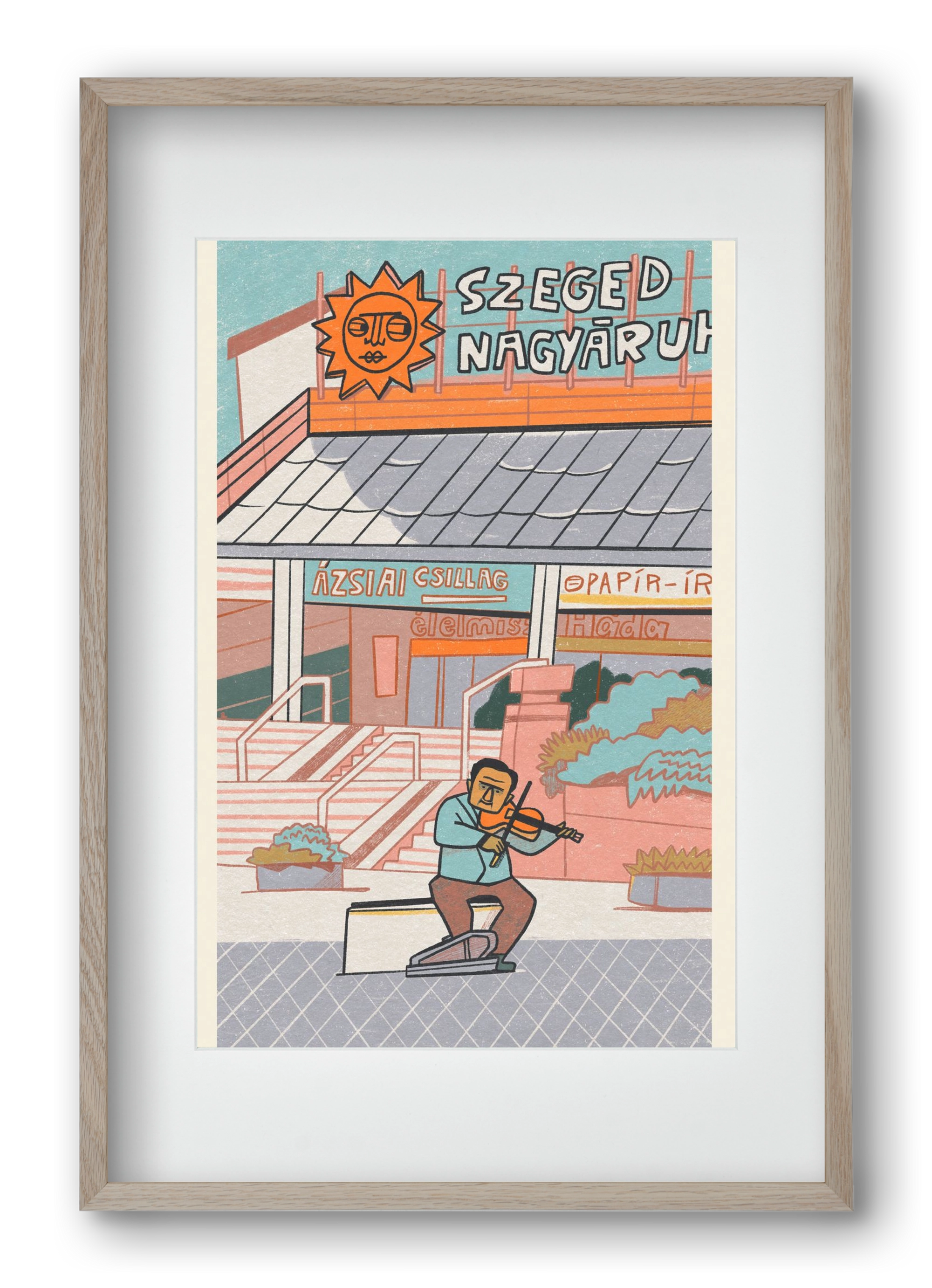 Szeged, 40x60 cm (30x45 cm), Tölgy keret, paszpartuval