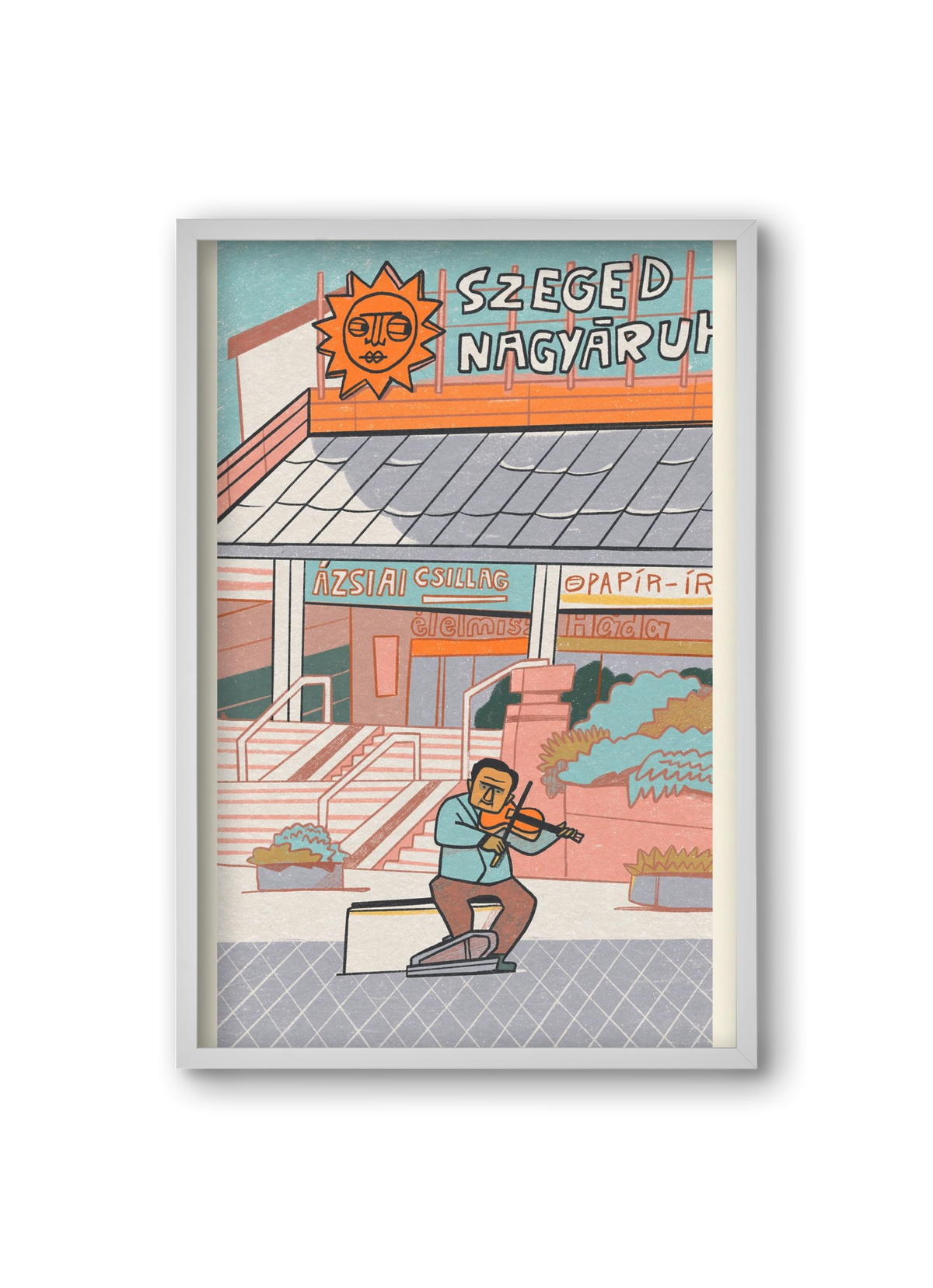 Szeged, 20x30 cm (20x30 cm), Fehér keret