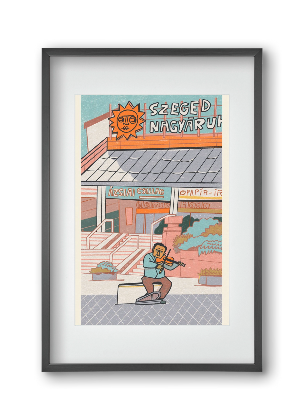 Szeged, 30x45 cm (20x30 cm), Fekete keret, paszpartuval