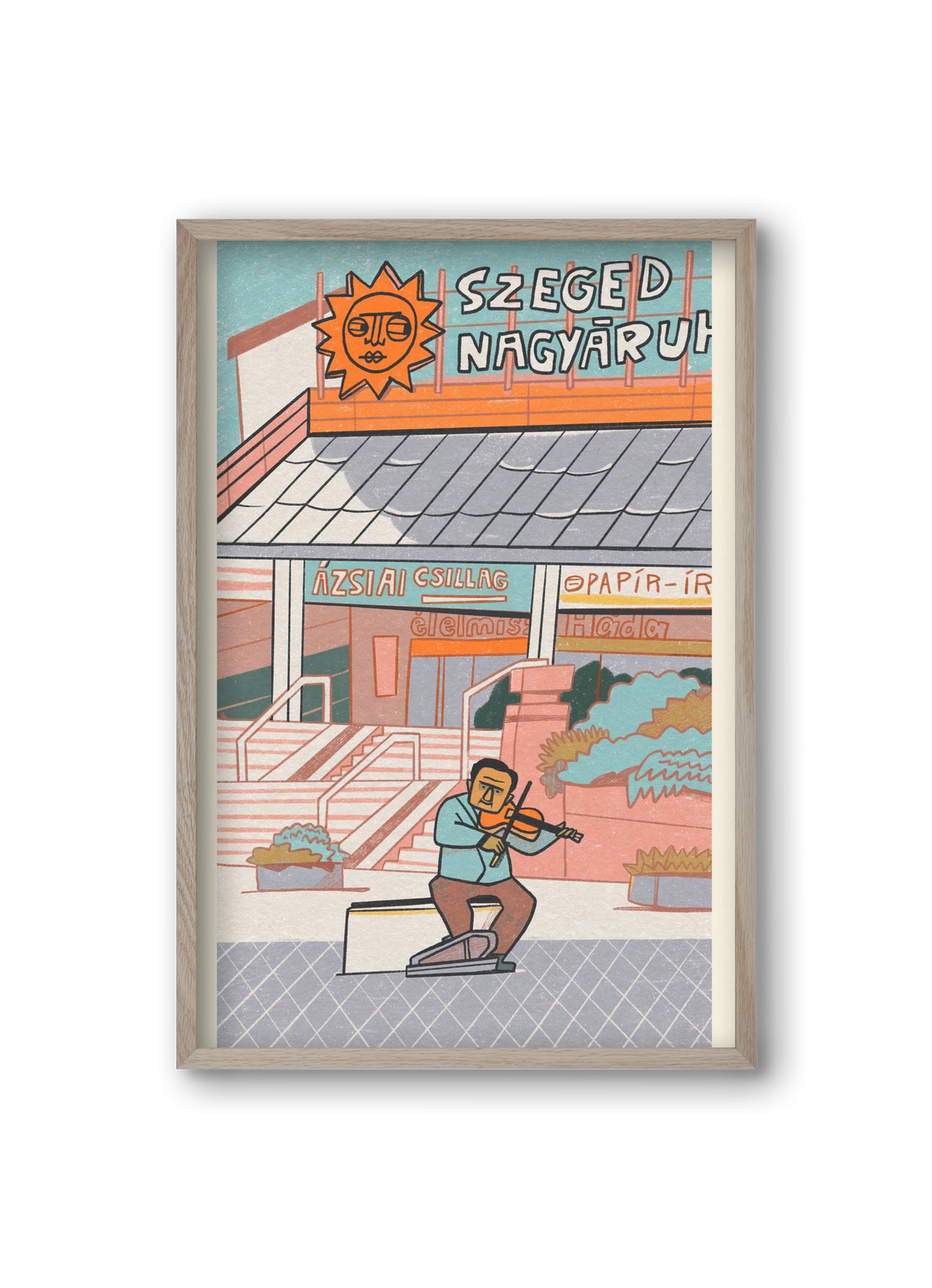Szeged, 20x30 cm (20x30 cm), Tölgy keret