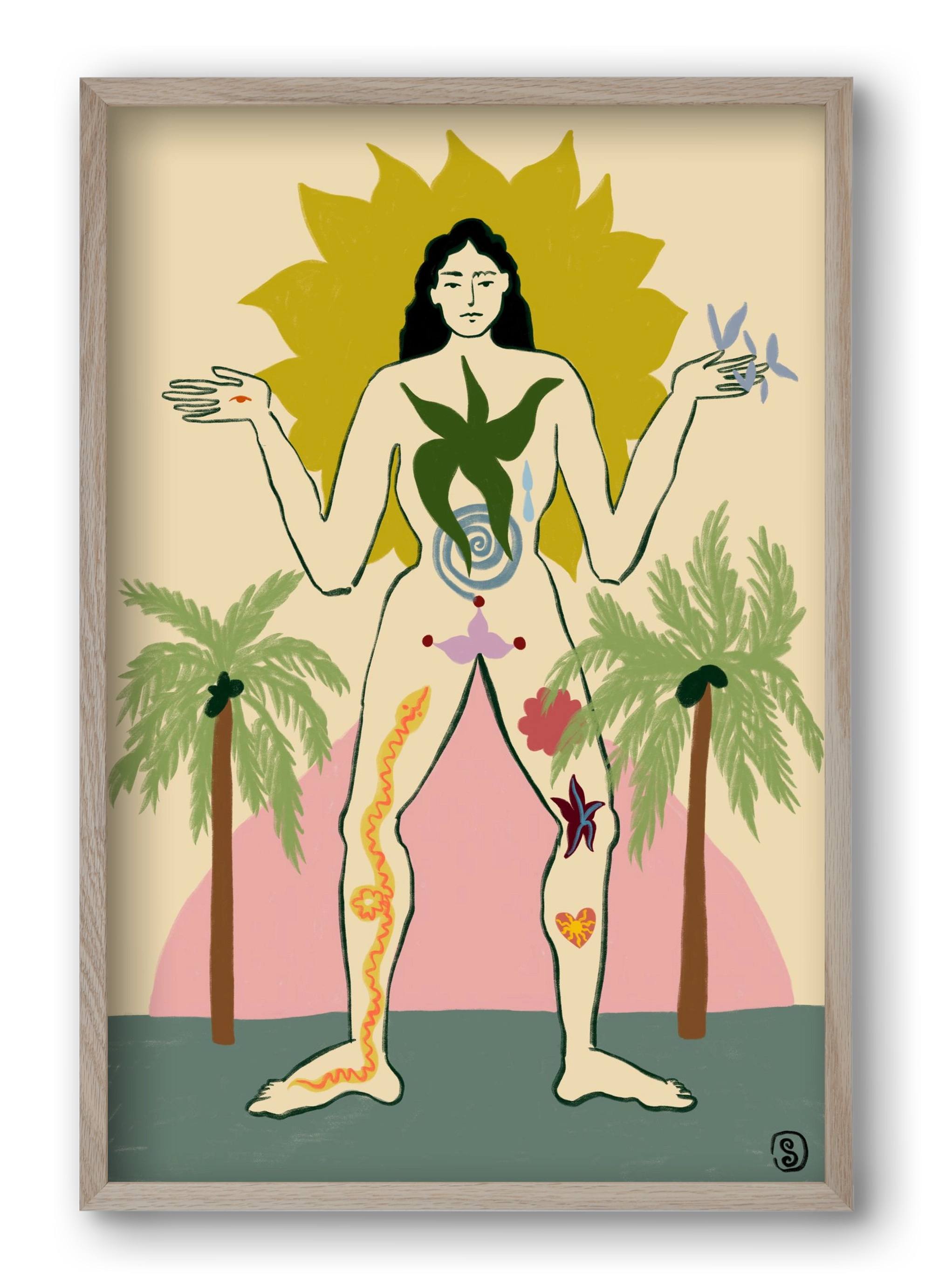 MOTHER, 40x60 cm (40x60 cm), Tölgy keret