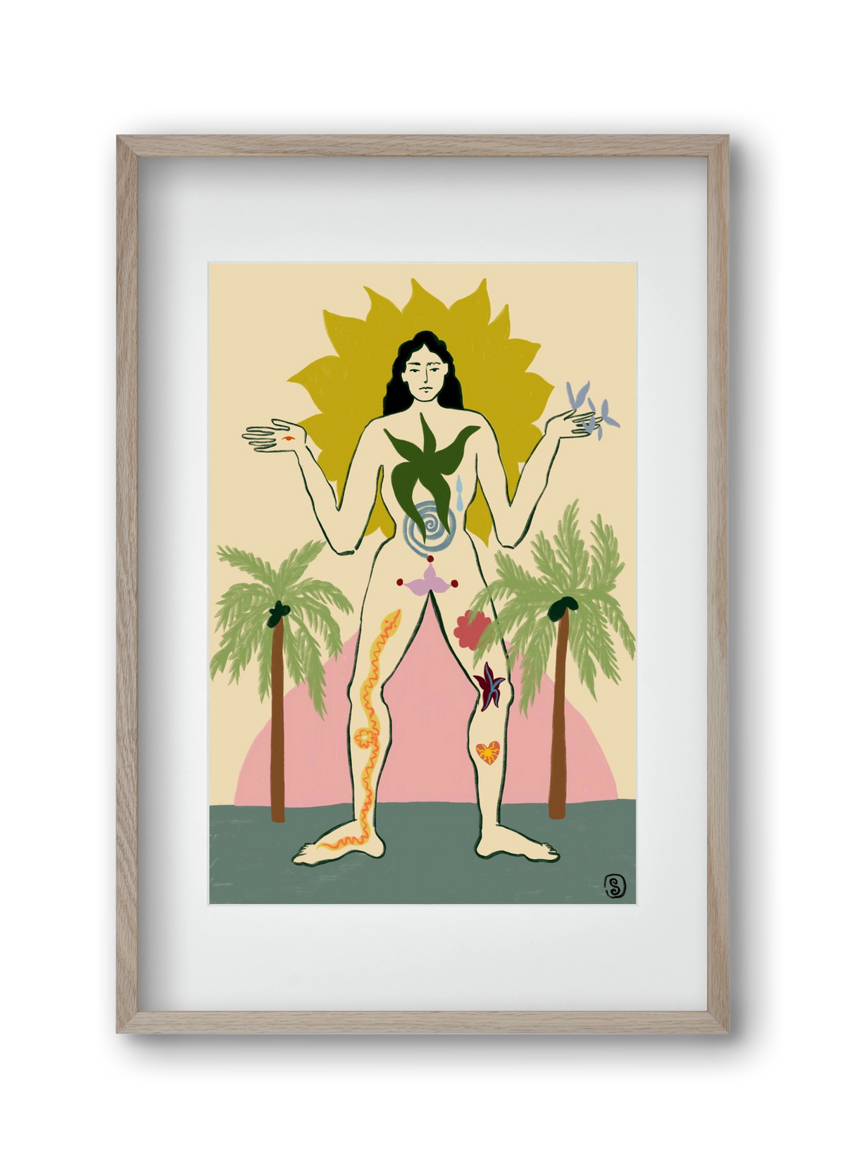 MOTHER, 30x45 cm (20x30 cm), Tölgy keret, paszpartuval