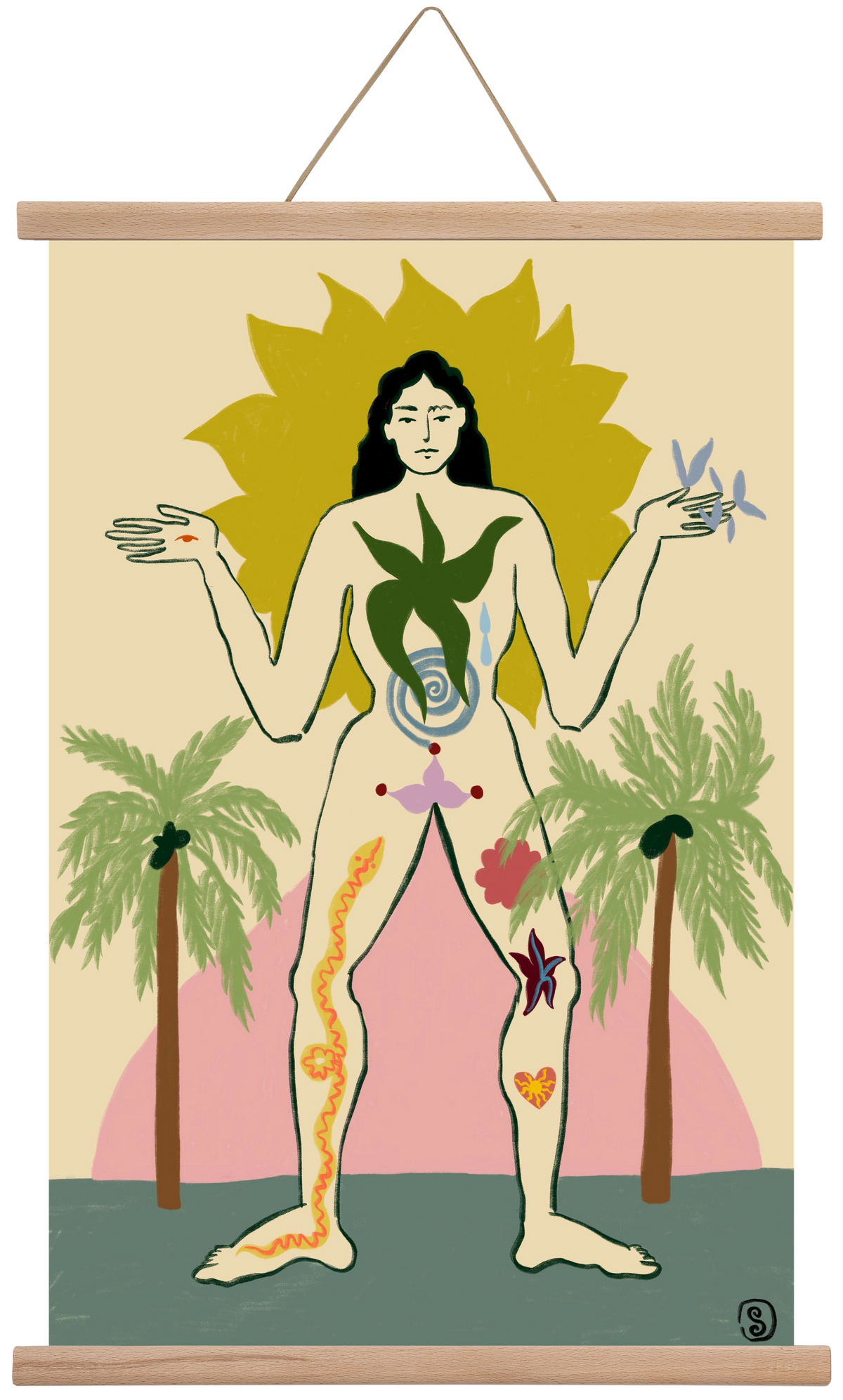 MOTHER, 40x60 cm (40x60 cm), Tölgy akasztó