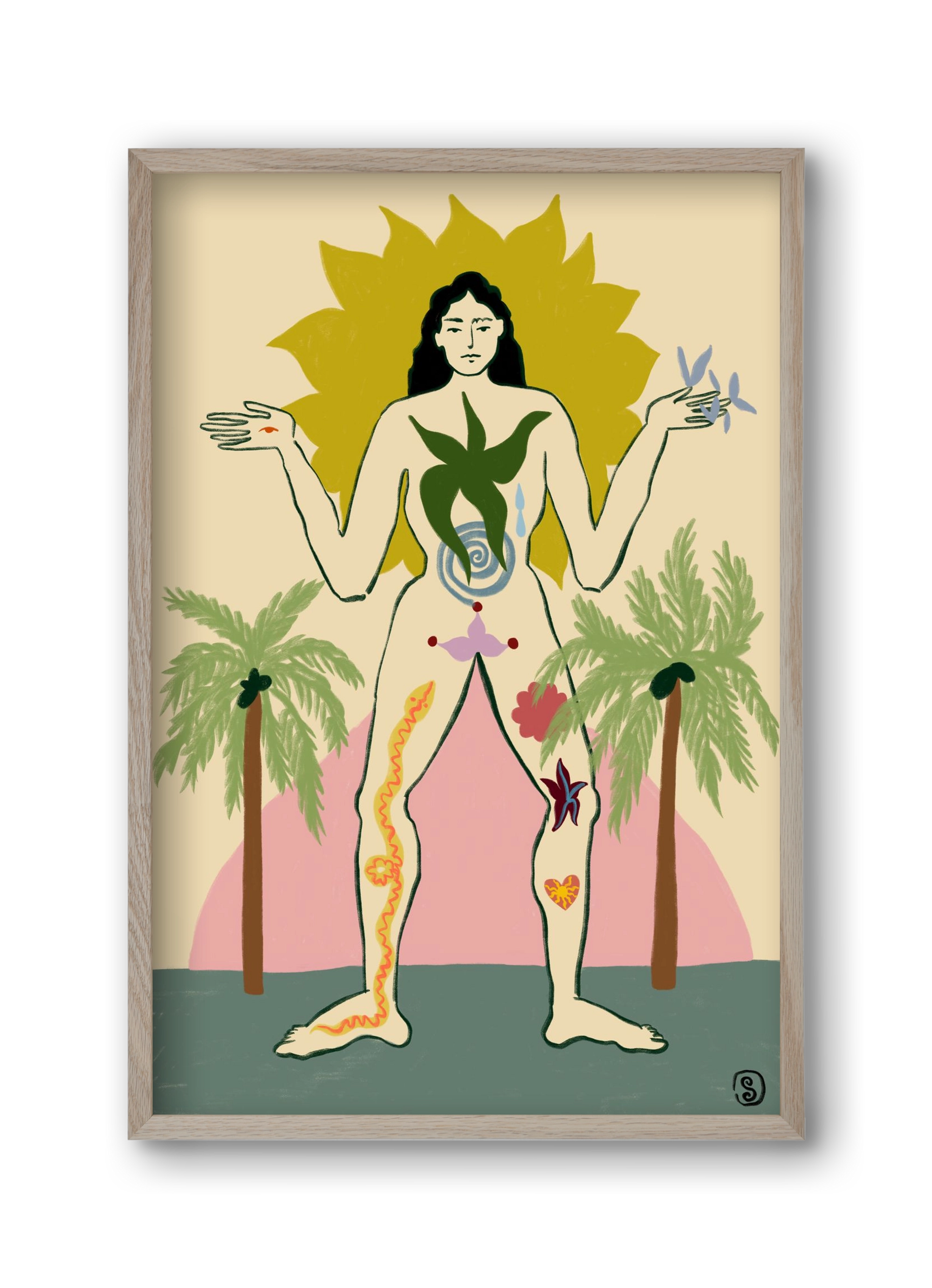 MOTHER, 30x45 cm (30x45 cm), Tölgy keret