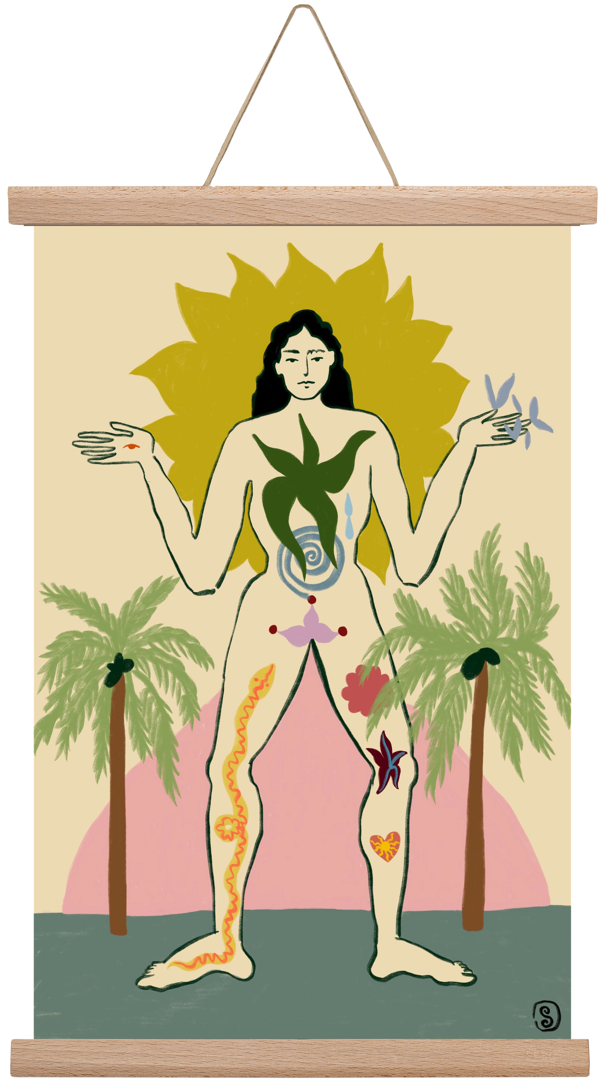 MOTHER, 30x45 cm (30x45 cm), Tölgy akasztó