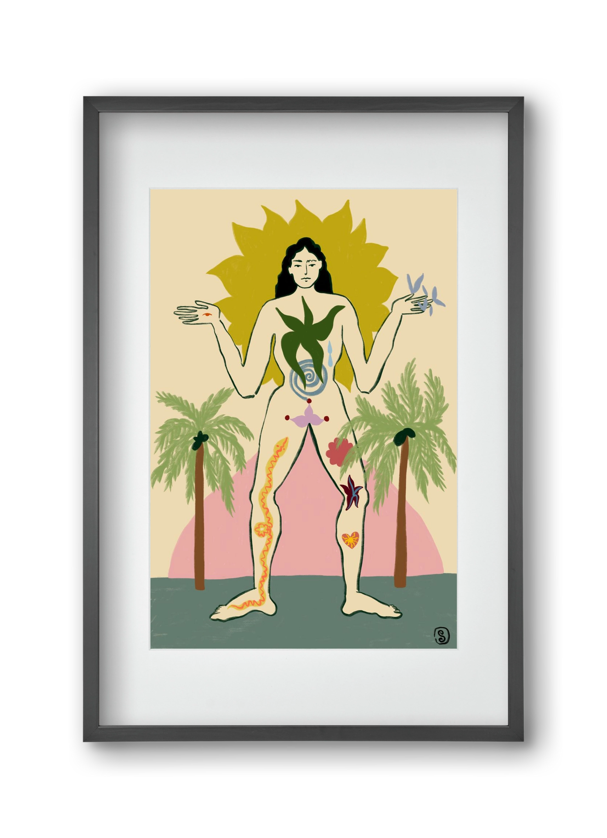 MOTHER, 30x45 cm (20x30 cm), Fekete keret, paszpartuval