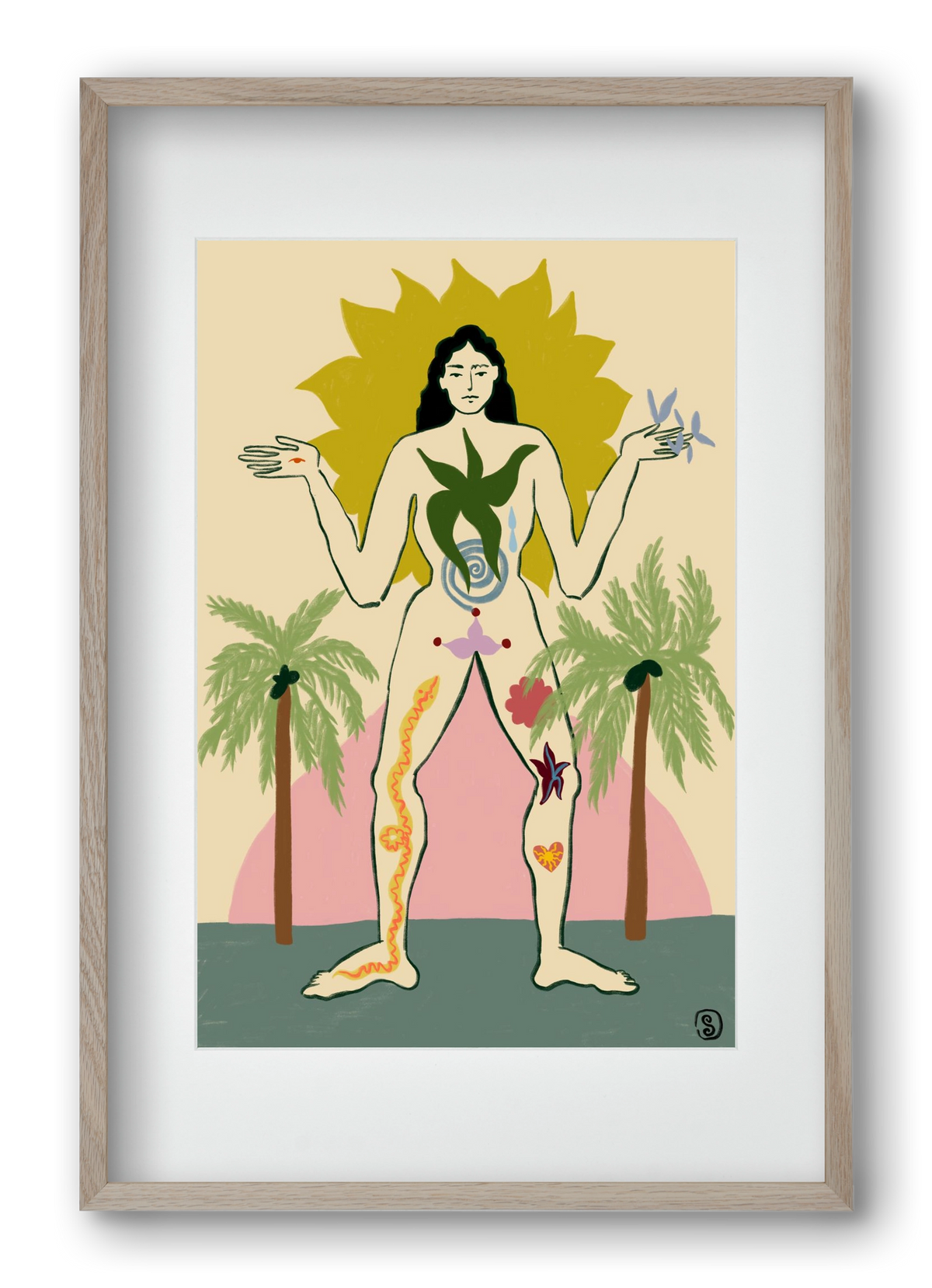 MOTHER, 40x60 cm (30x45 cm), Tölgy keret, paszpartuval