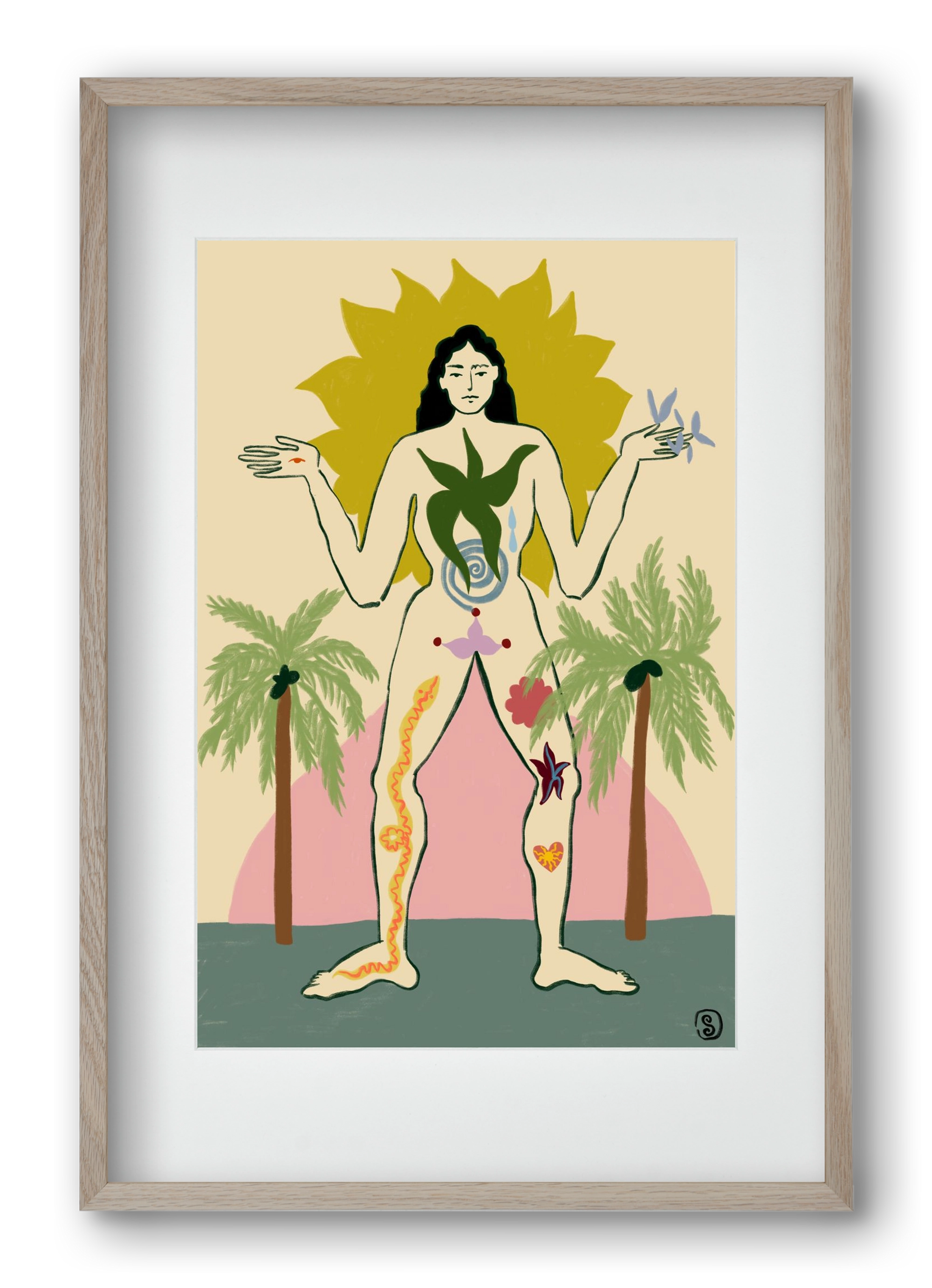 MOTHER, 40x60 cm (30x45 cm), Tölgy keret, paszpartuval