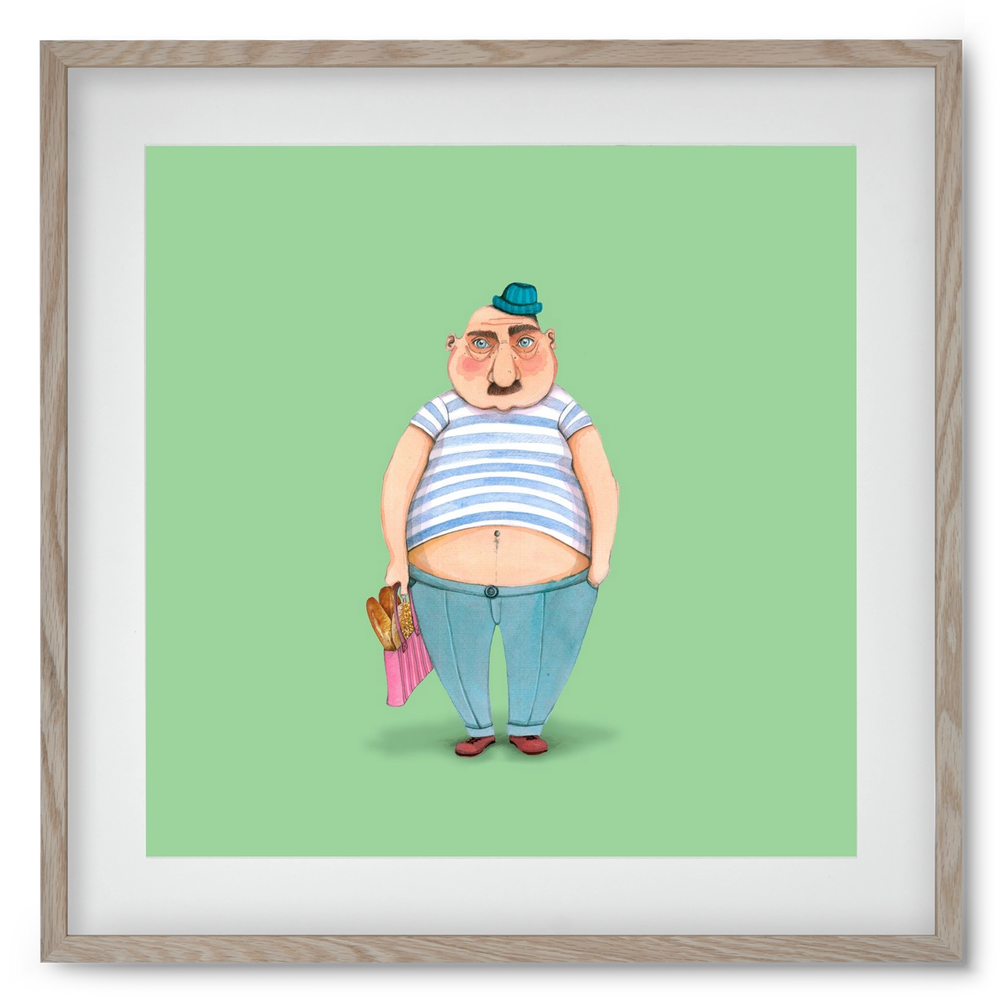 JAQUE LOUIS, 50x50 cm (40x40 cm), Tölgy keret, paszpartuval