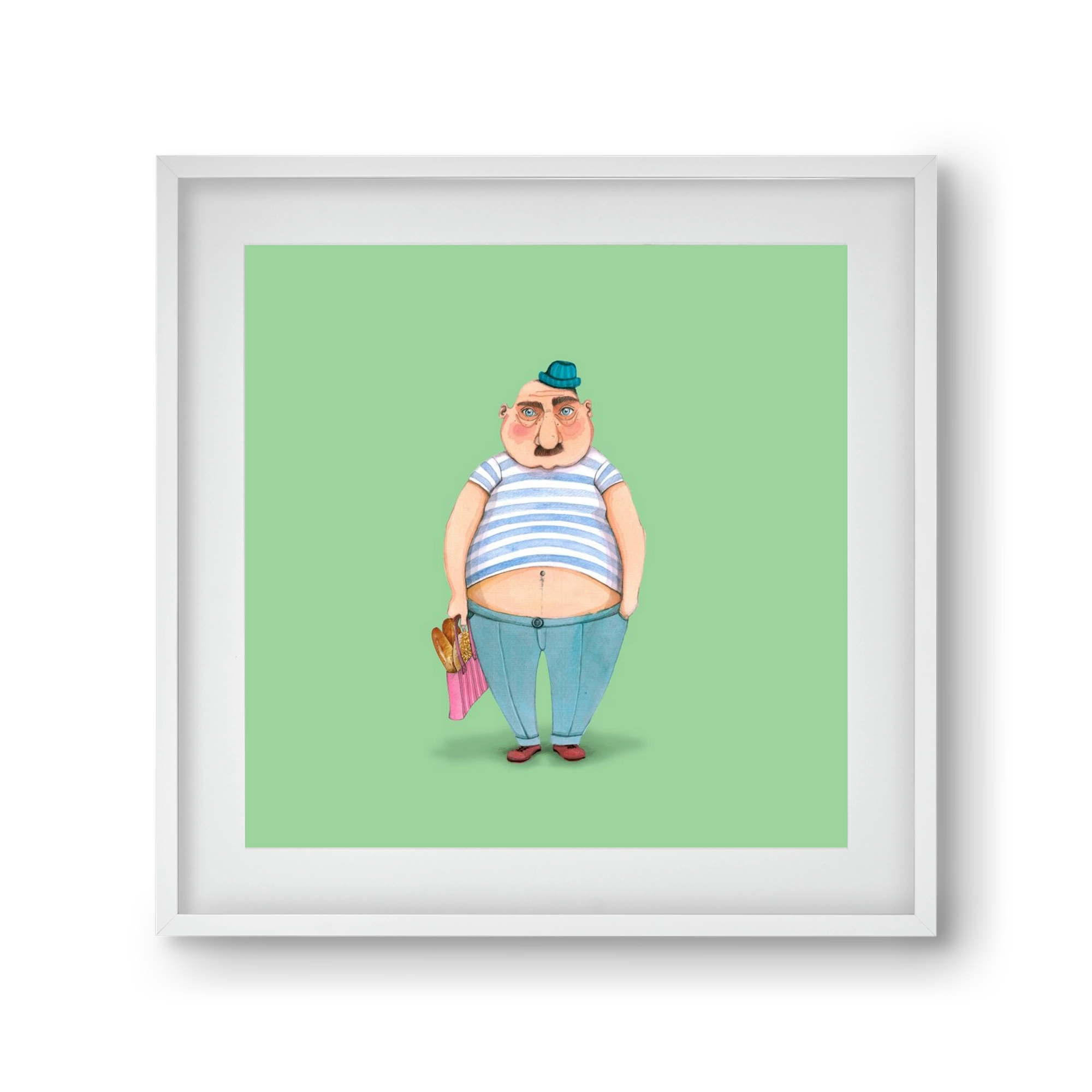 JAQUE LOUIS, 30x30 cm (20x20 cm), Fehér keret, paszpartuval