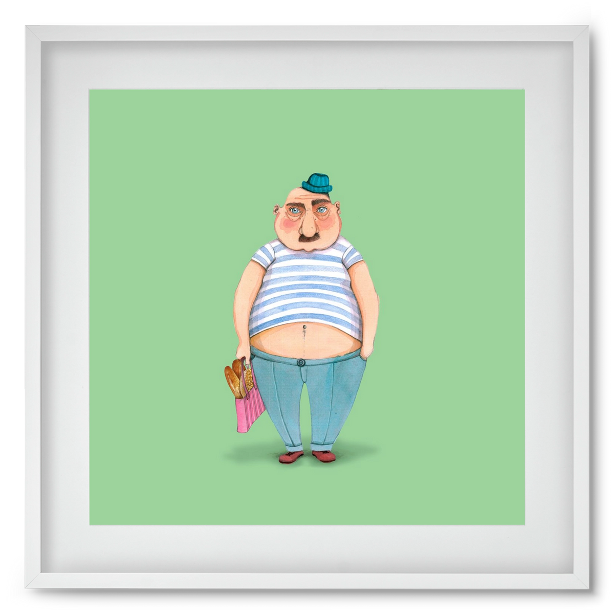 JAQUE LOUIS, 50x50 cm (40x40 cm), Fehér keret, paszpartuval