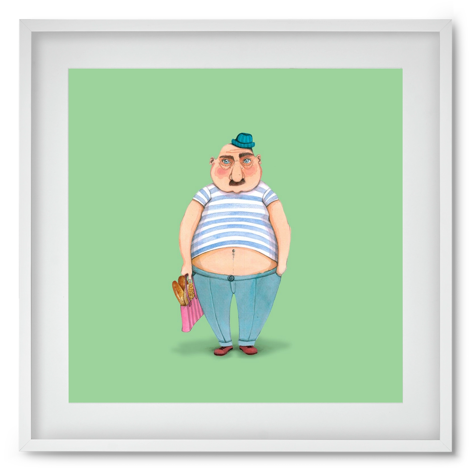 JAQUE LOUIS, 50x50 cm (40x40 cm), Fehér keret, paszpartuval