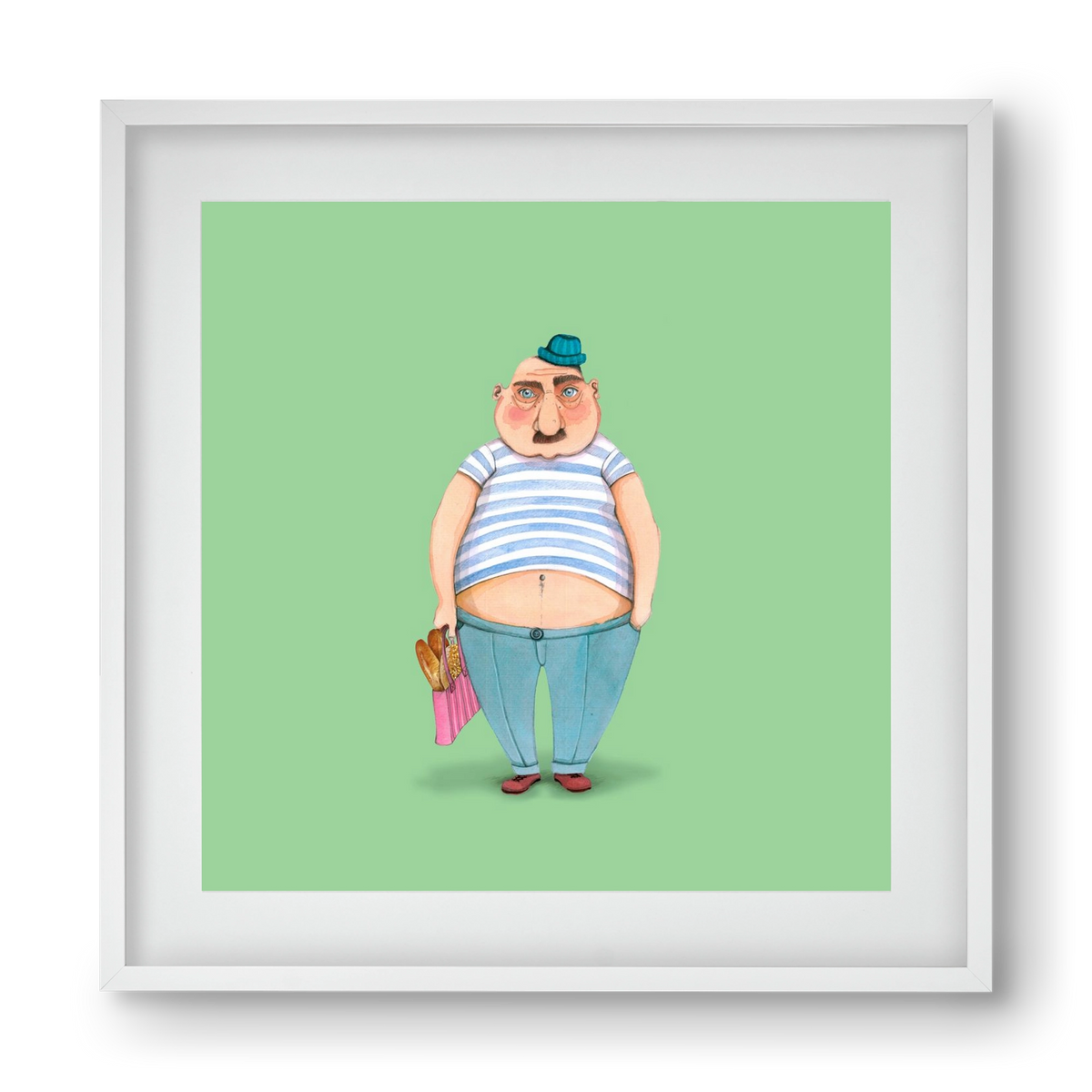 JAQUE LOUIS, 40x40 cm (30x30 cm), Fehér keret, paszpartuval