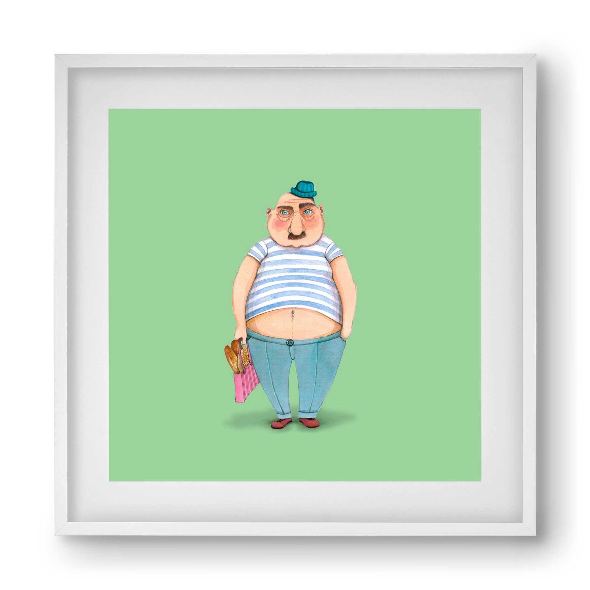 JAQUE LOUIS, 40x40 cm (30x30 cm), Fehér keret, paszpartuval