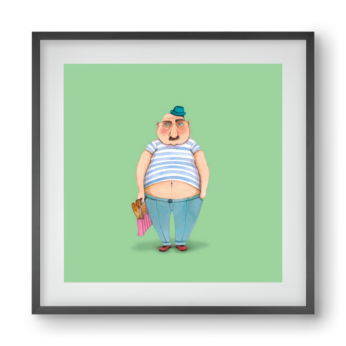 JAQUE LOUIS, 40x40 cm (30x30 cm), Fekete keret, paszpartuval