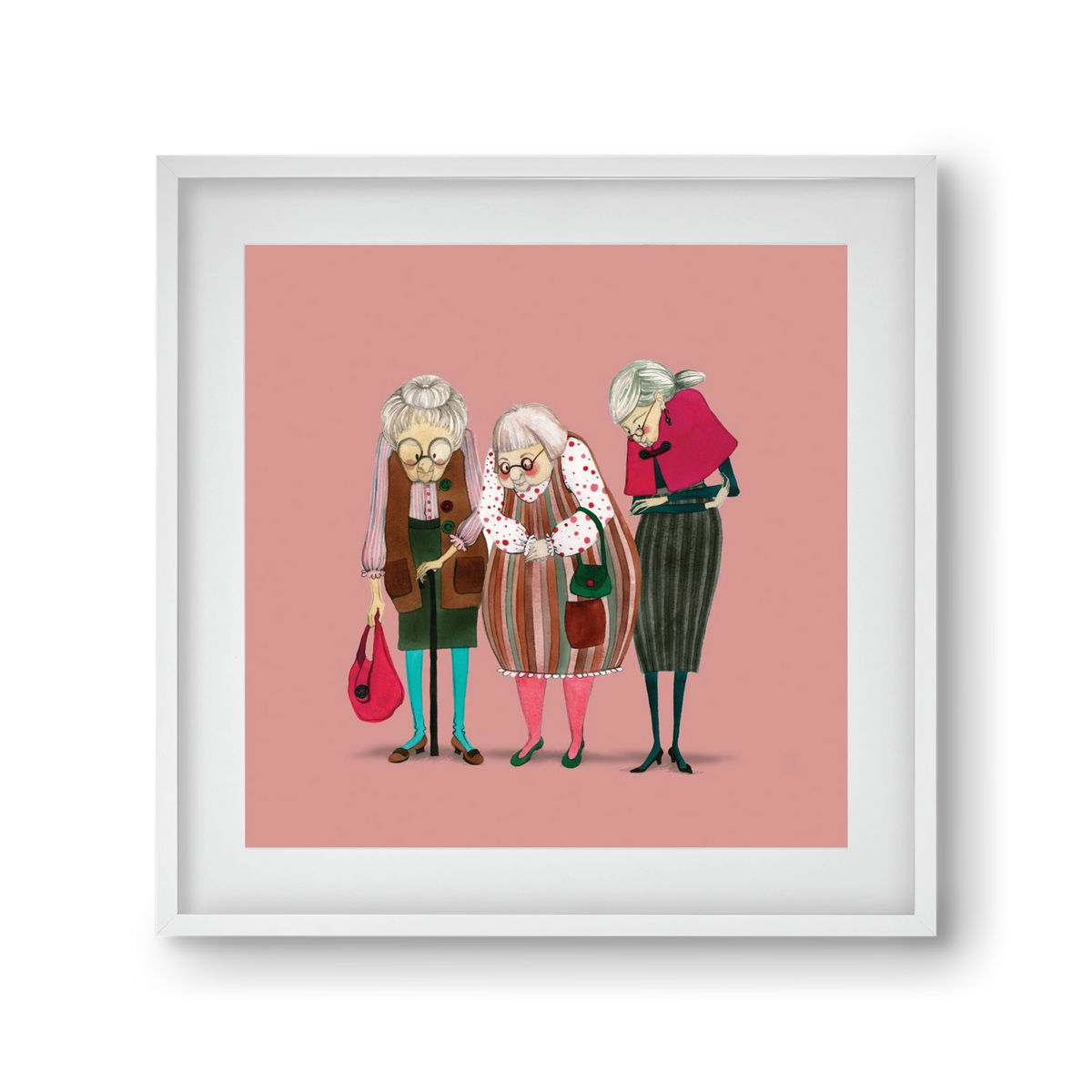 OLD LADIES, 30x30 cm (20x20 cm), Fehér keret, paszpartuval