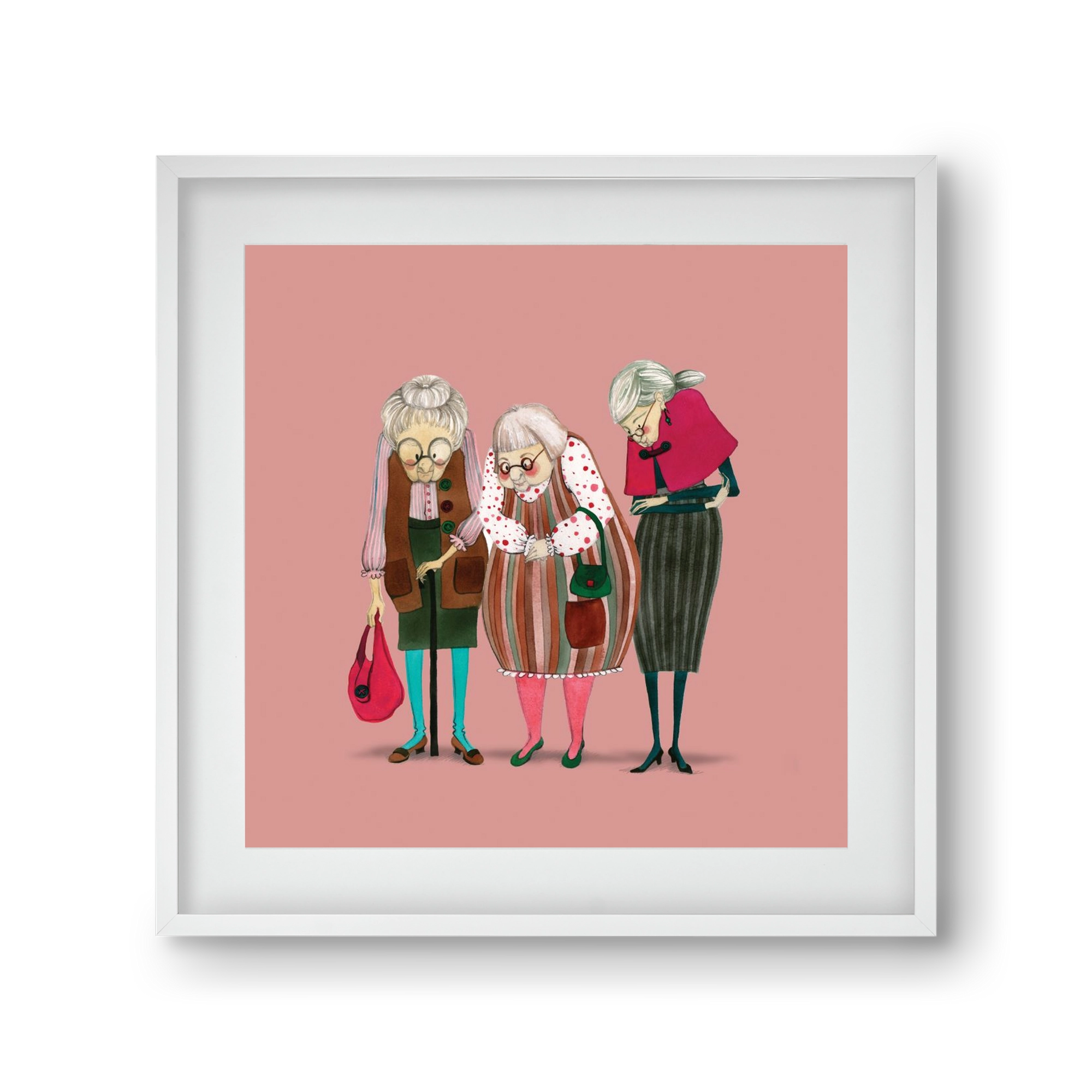 OLD LADIES, 30x30 cm (20x20 cm), Fehér keret, paszpartuval