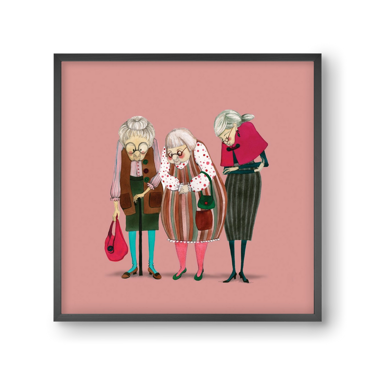 OLD LADIES, 30x30 cm (30x30 cm), Fekete keret