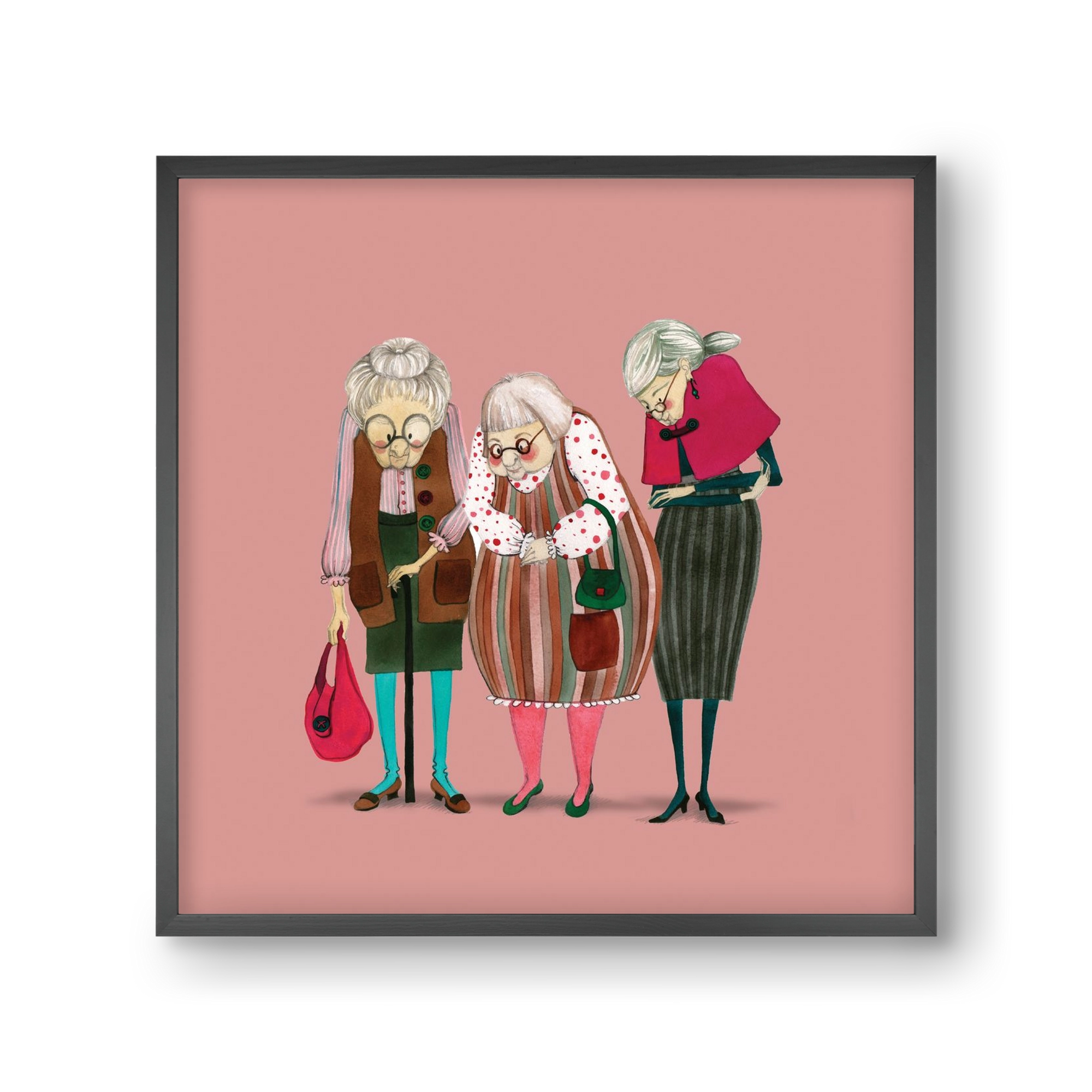 OLD LADIES, 30x30 cm (30x30 cm), Fekete keret