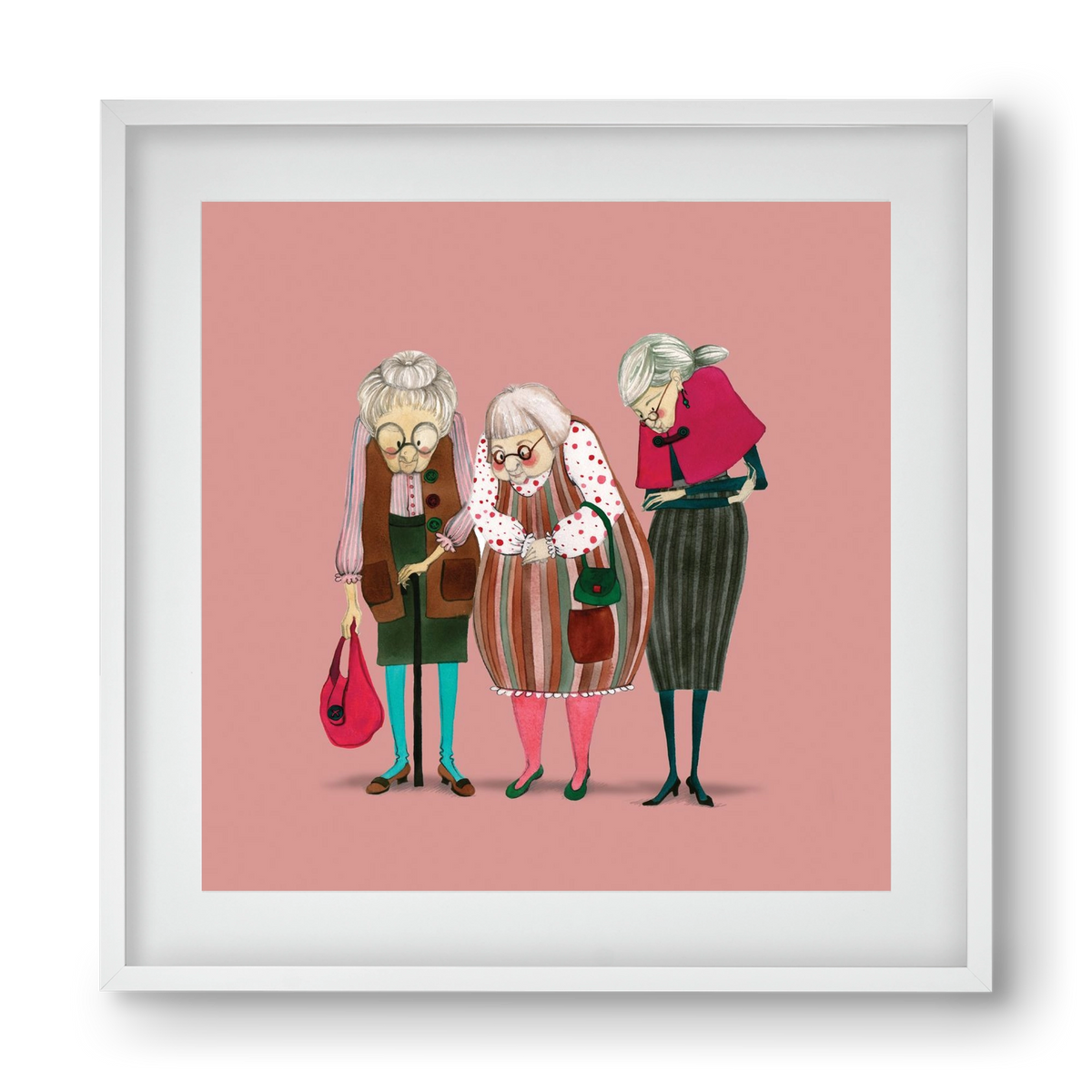 OLD LADIES, 40x40 cm (30x30 cm), Fehér keret, paszpartuval