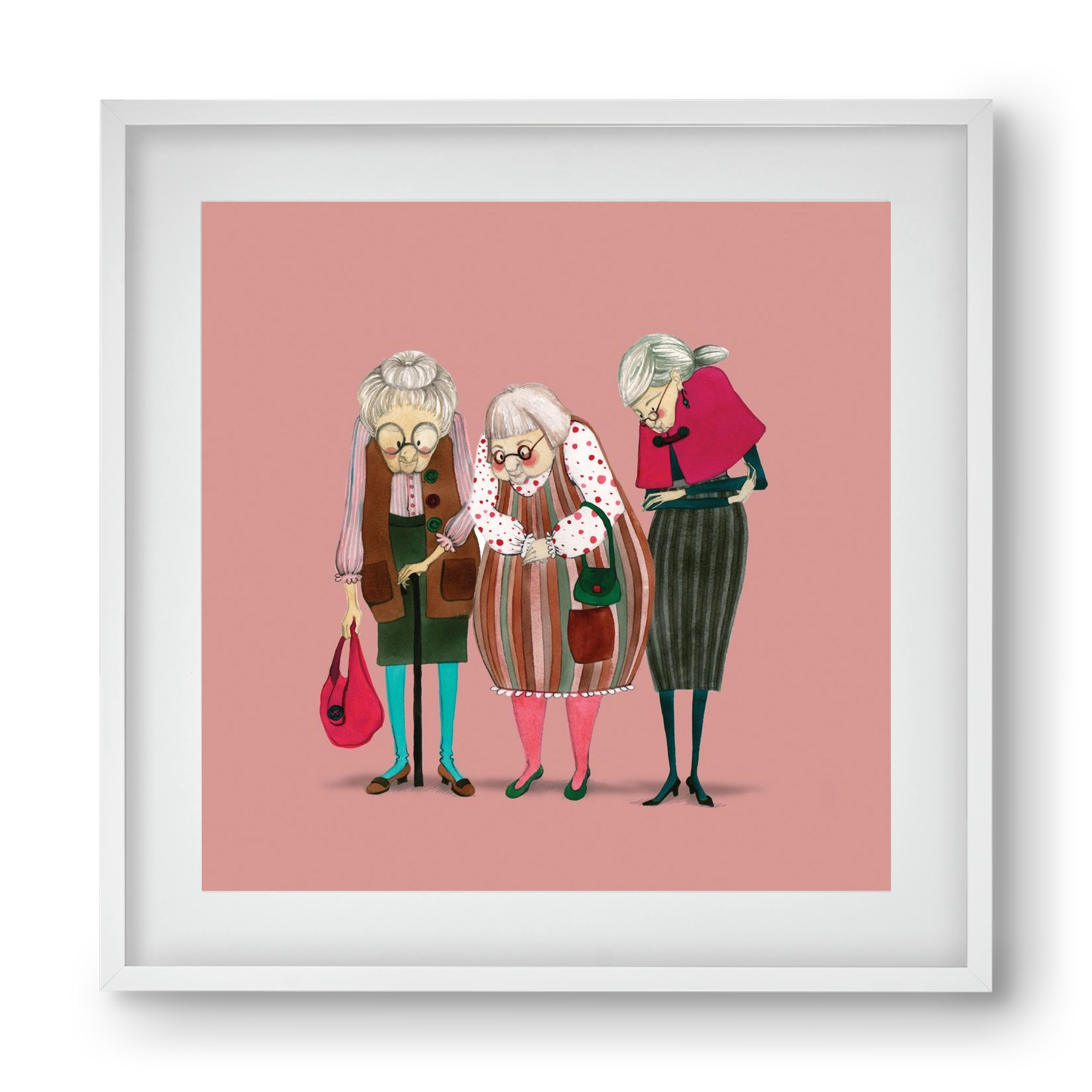 OLD LADIES, 40x40 cm (30x30 cm), Fehér keret, paszpartuval