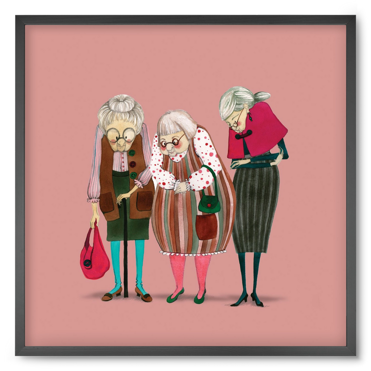OLD LADIES, 50x50 cm (50x50 cm), Fekete keret