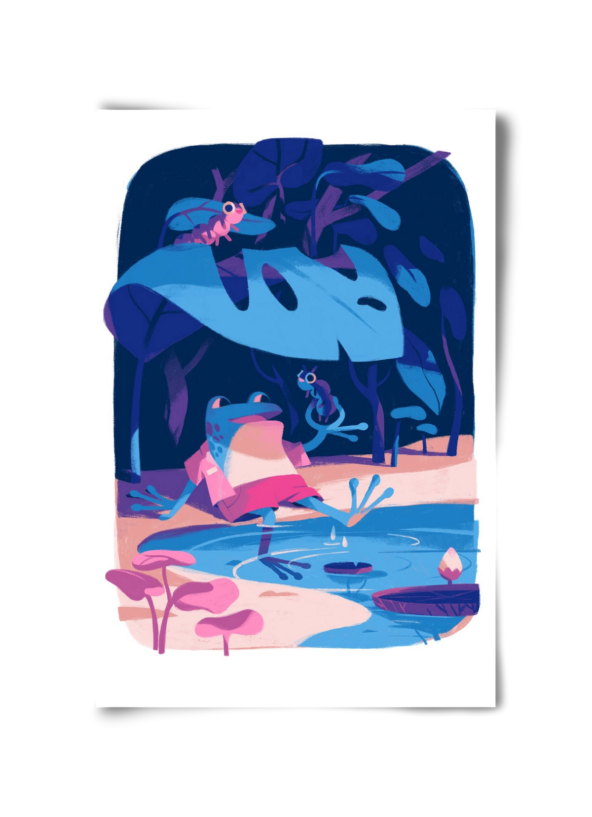 Frog in the puddle, 30x45 cm, Keret nélkül