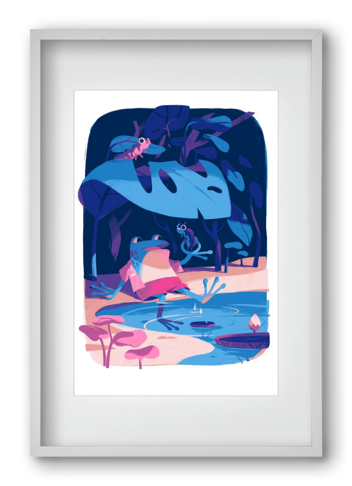 Frog in the puddle, 40x60 cm (30x45 cm), Fehér keret, paszpartuval