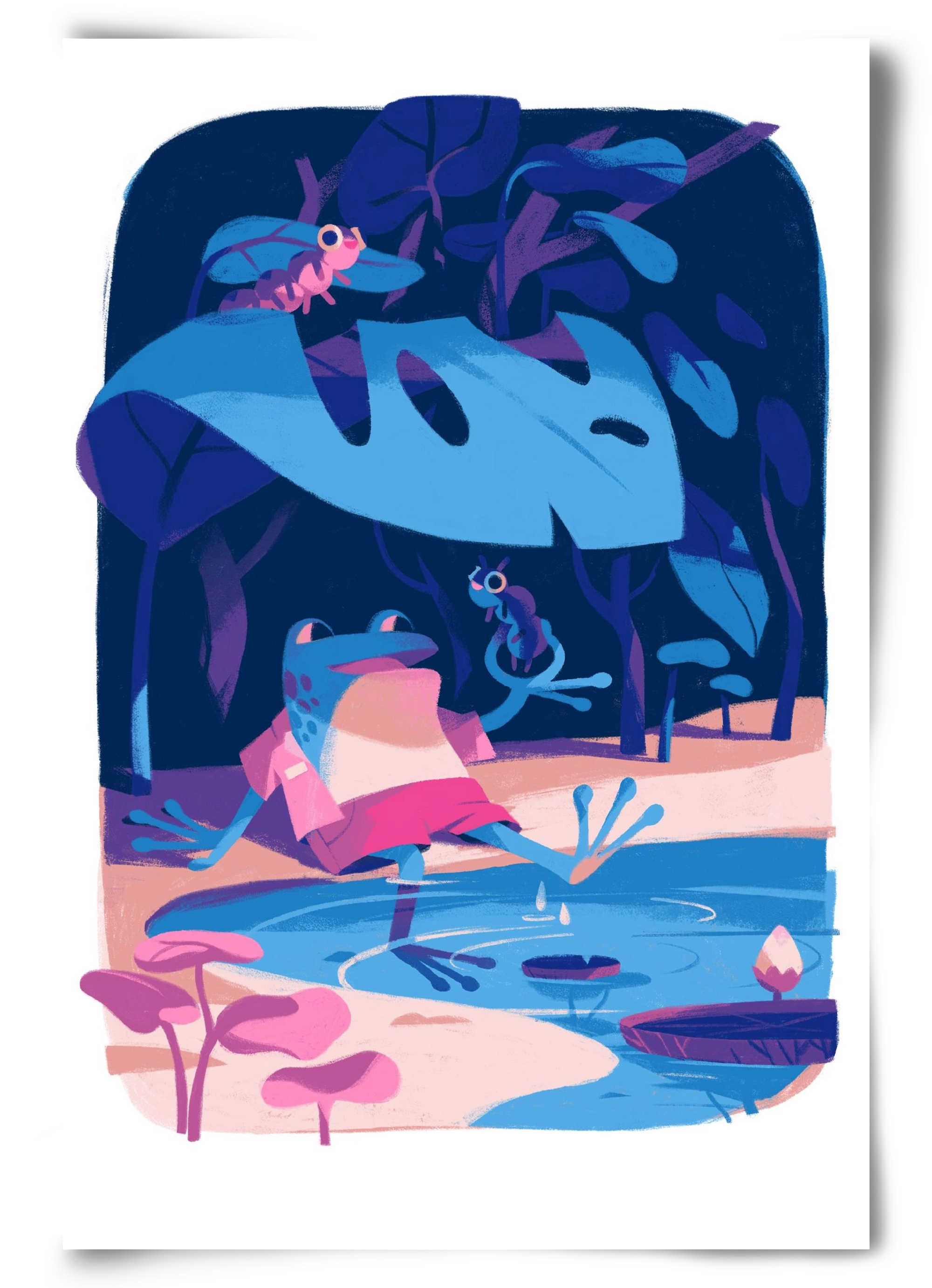 Frog in the puddle, 60x90 cm, Keret nélkül