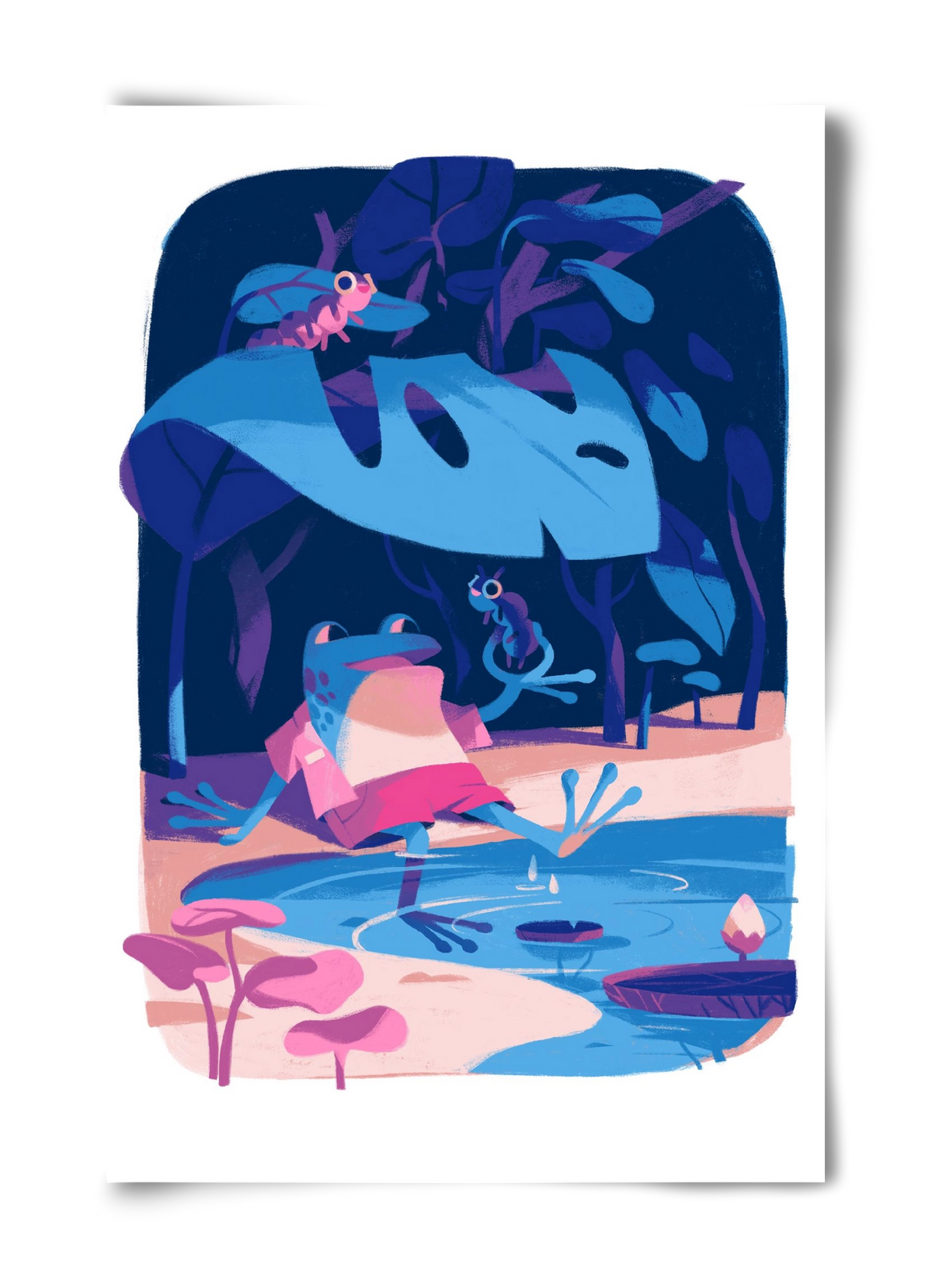 Frog in the puddle, 40x60 cm, Keret nélkül