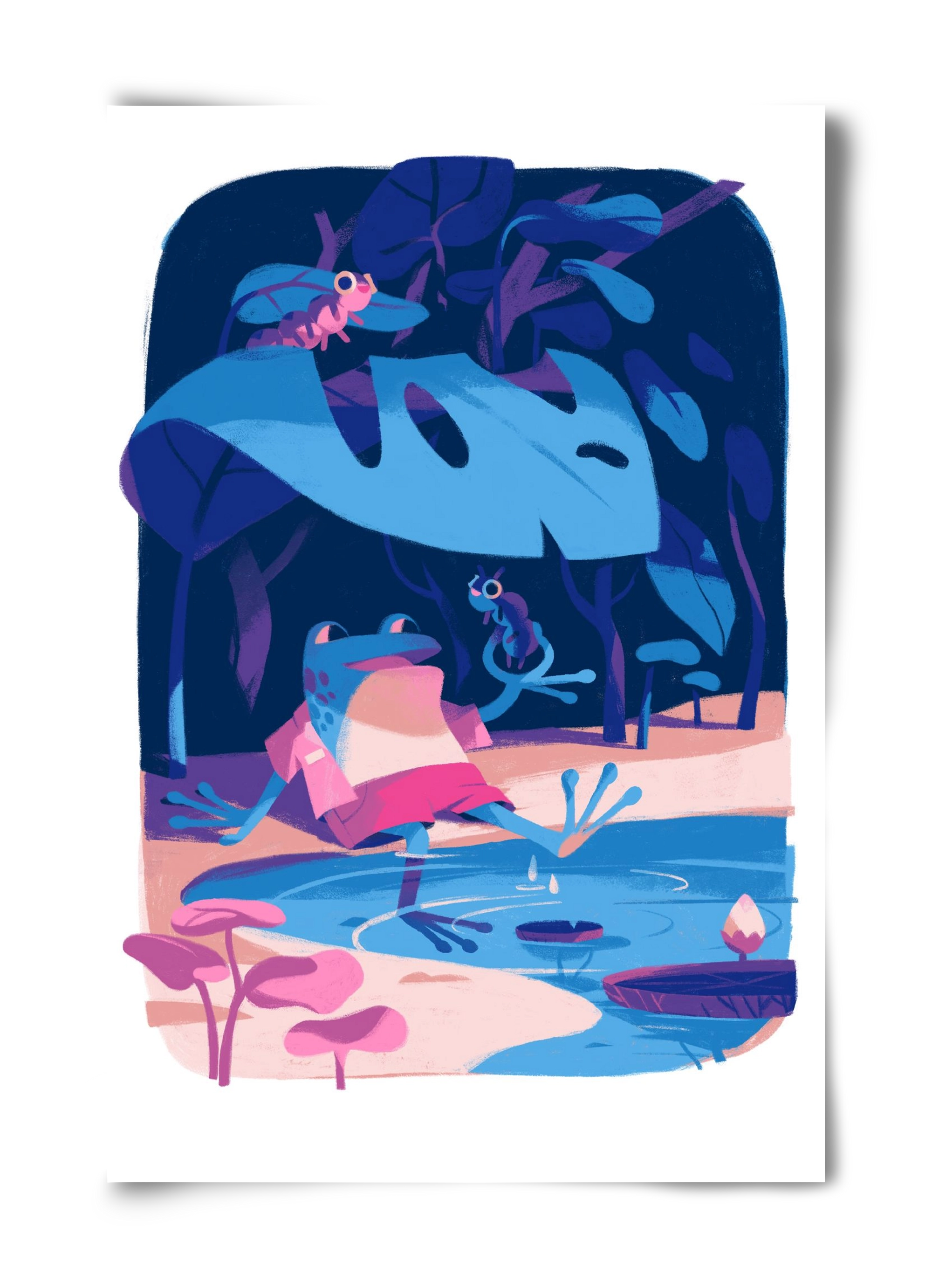 Frog in the puddle, 40x60 cm, Keret nélkül