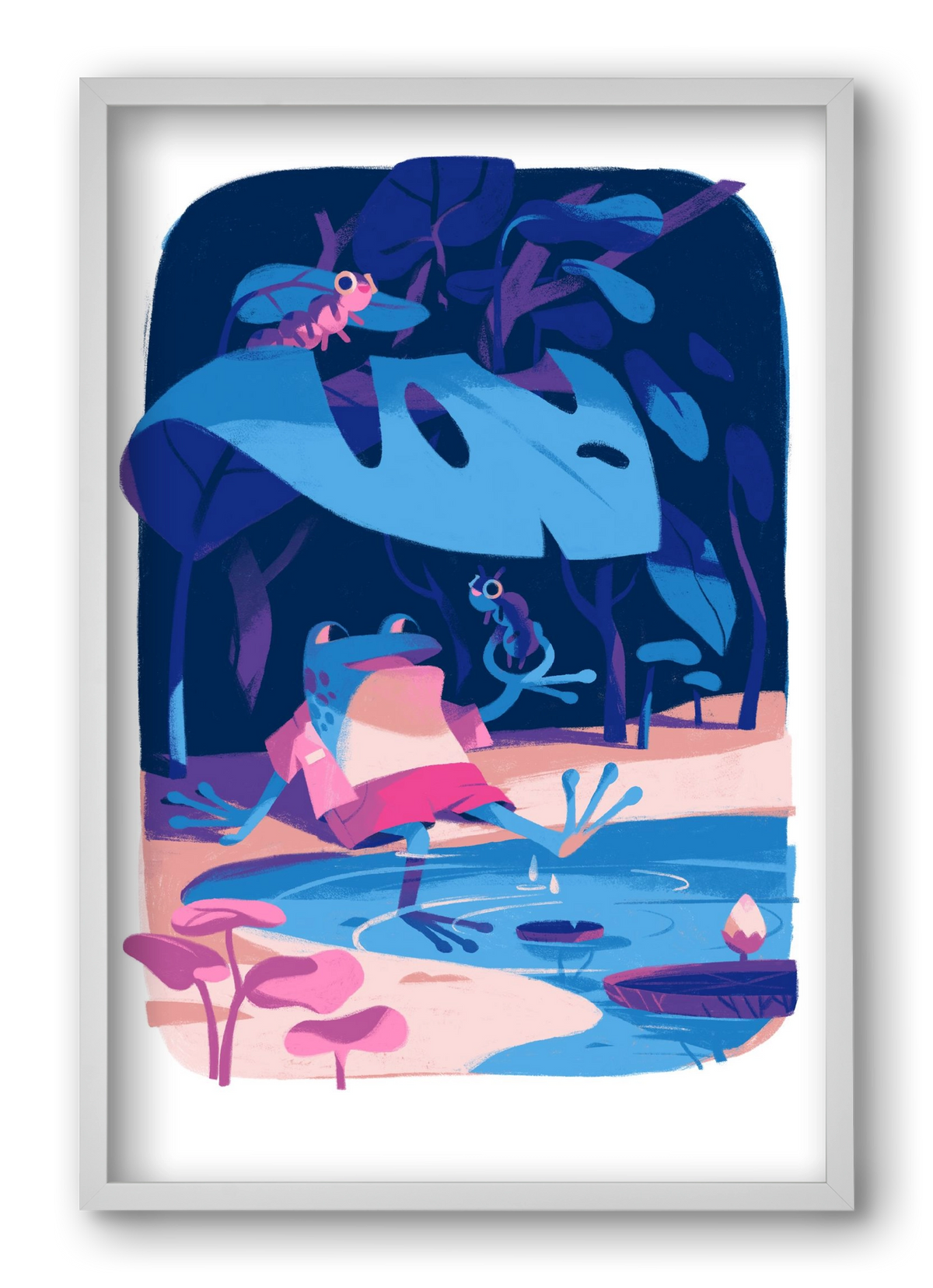 Frog in the puddle, 40x60 cm (40x60 cm), Fehér keret