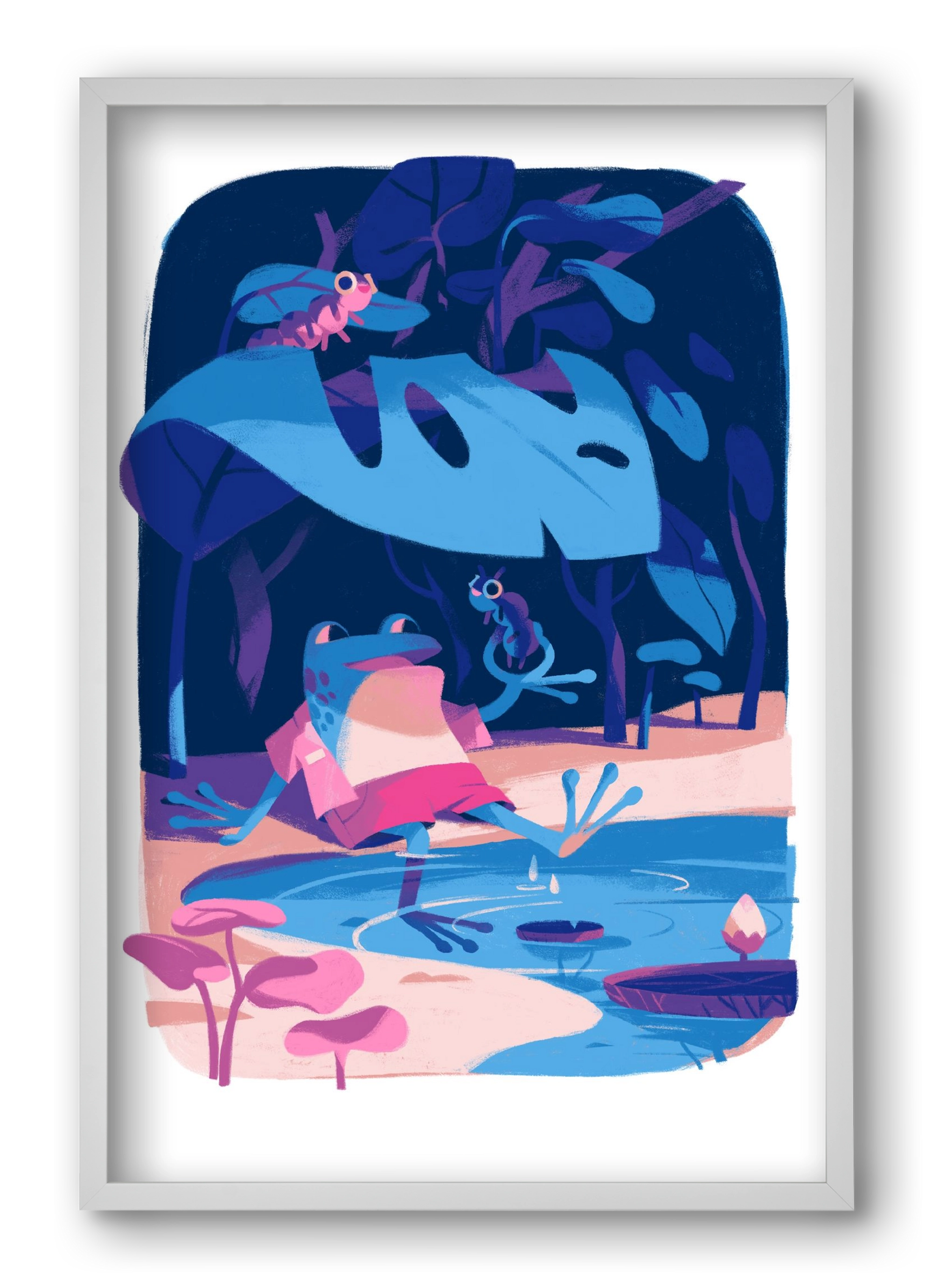 Frog in the puddle, 40x60 cm (40x60 cm), Fehér keret