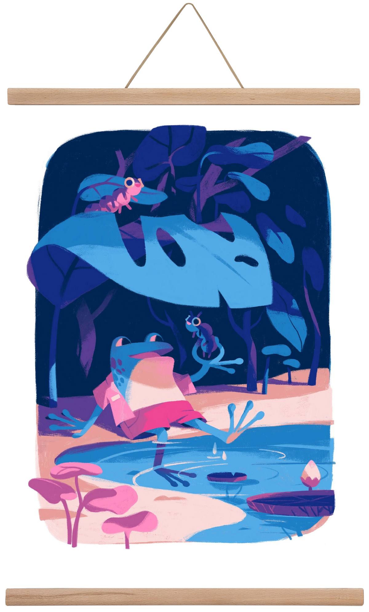 Frog in the puddle, 40x60 cm (40x60 cm), Tölgy akasztó